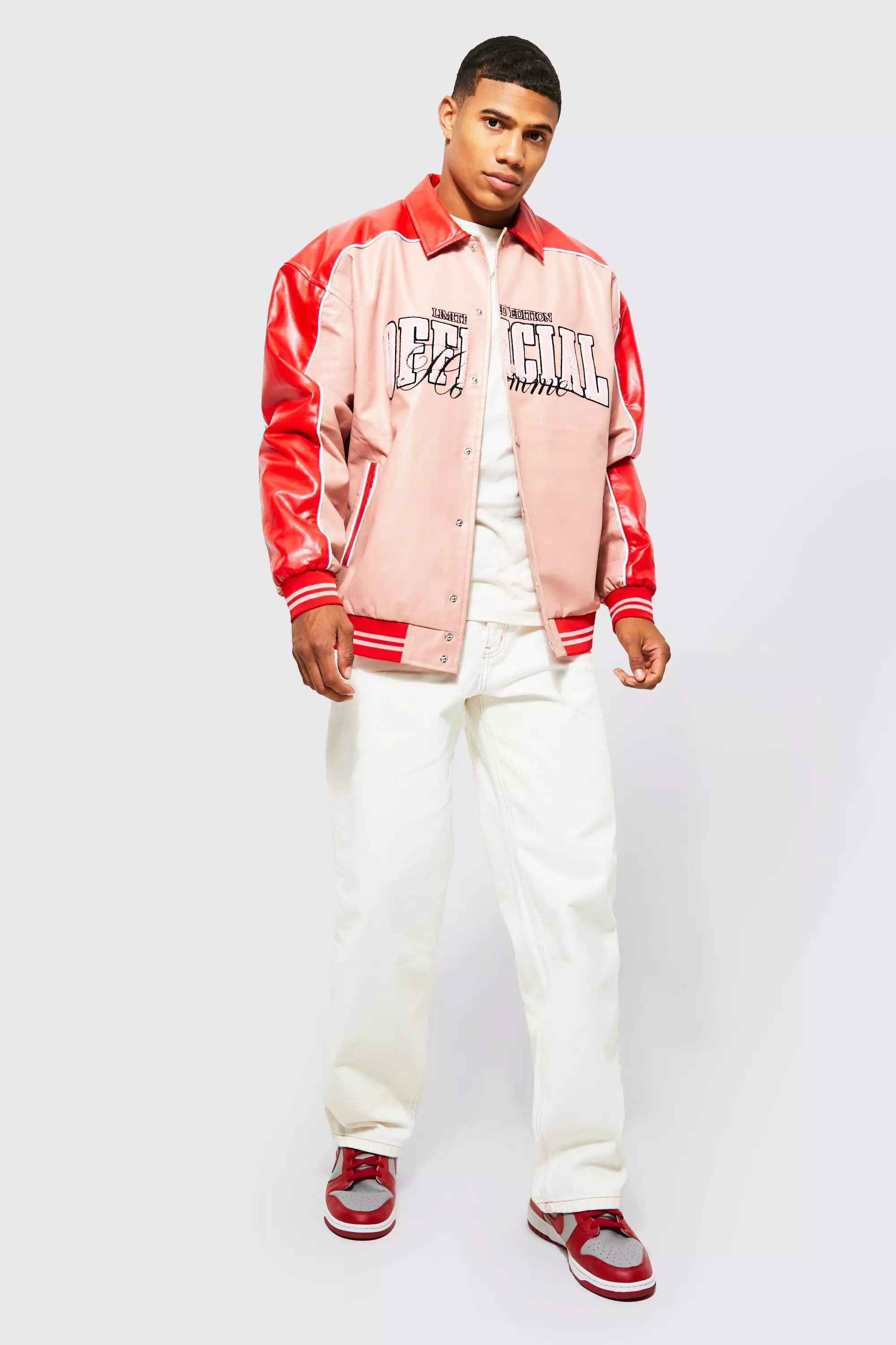 Monogrammed Pink Men's Bomber Jacket - Thotful Clothing®