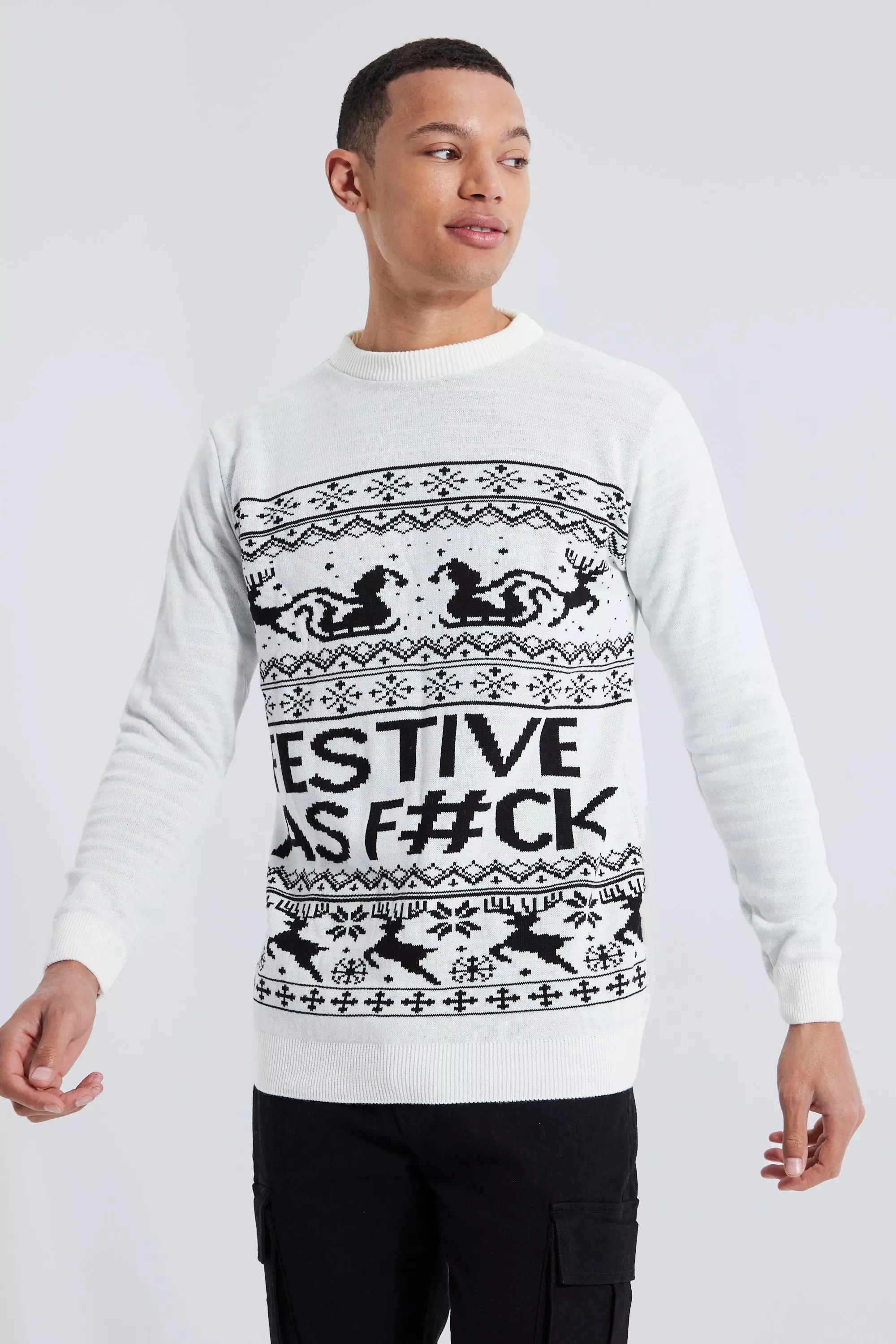 White Slogan Jumper