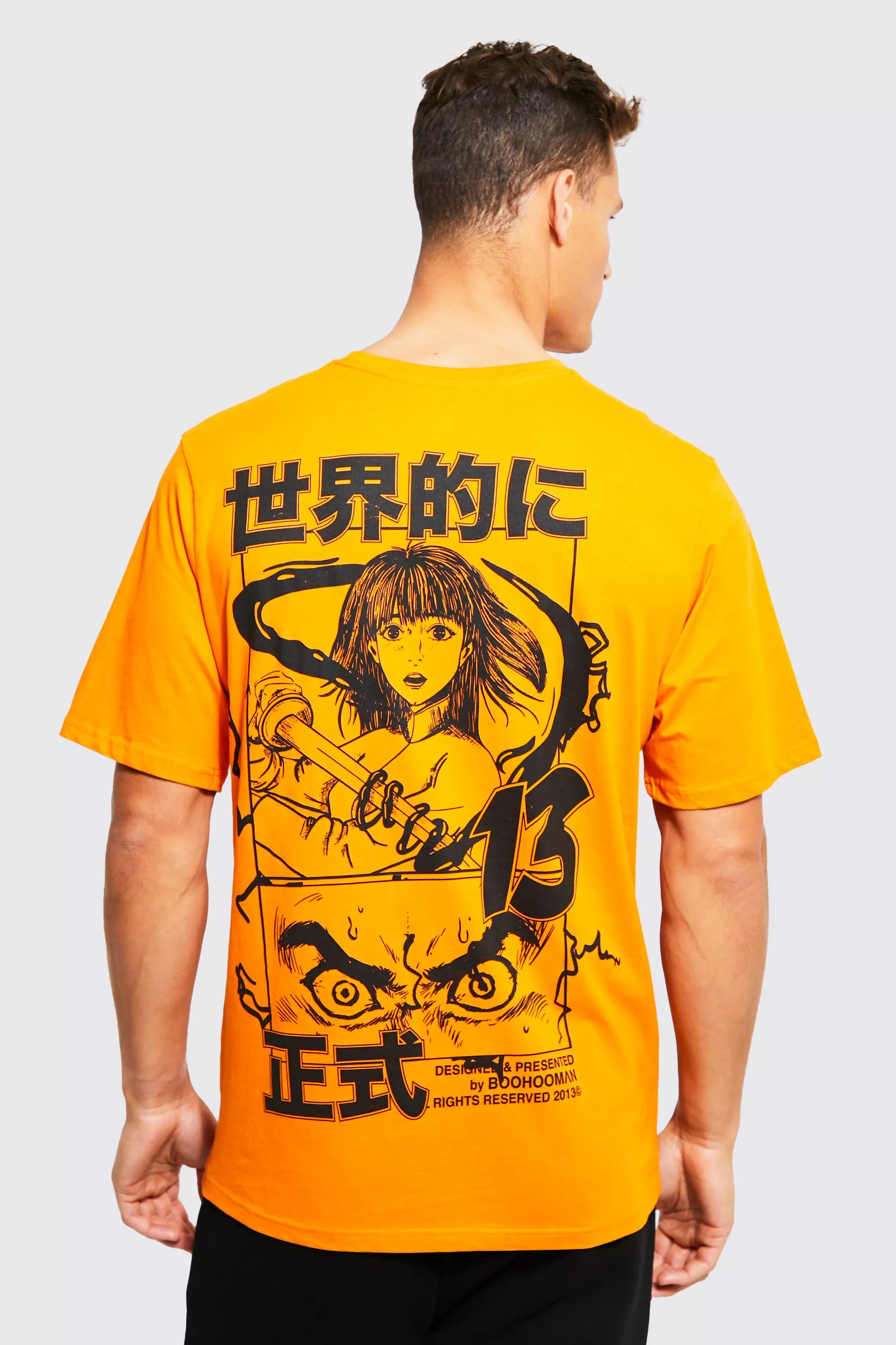 Yellow hot sale anime shirt