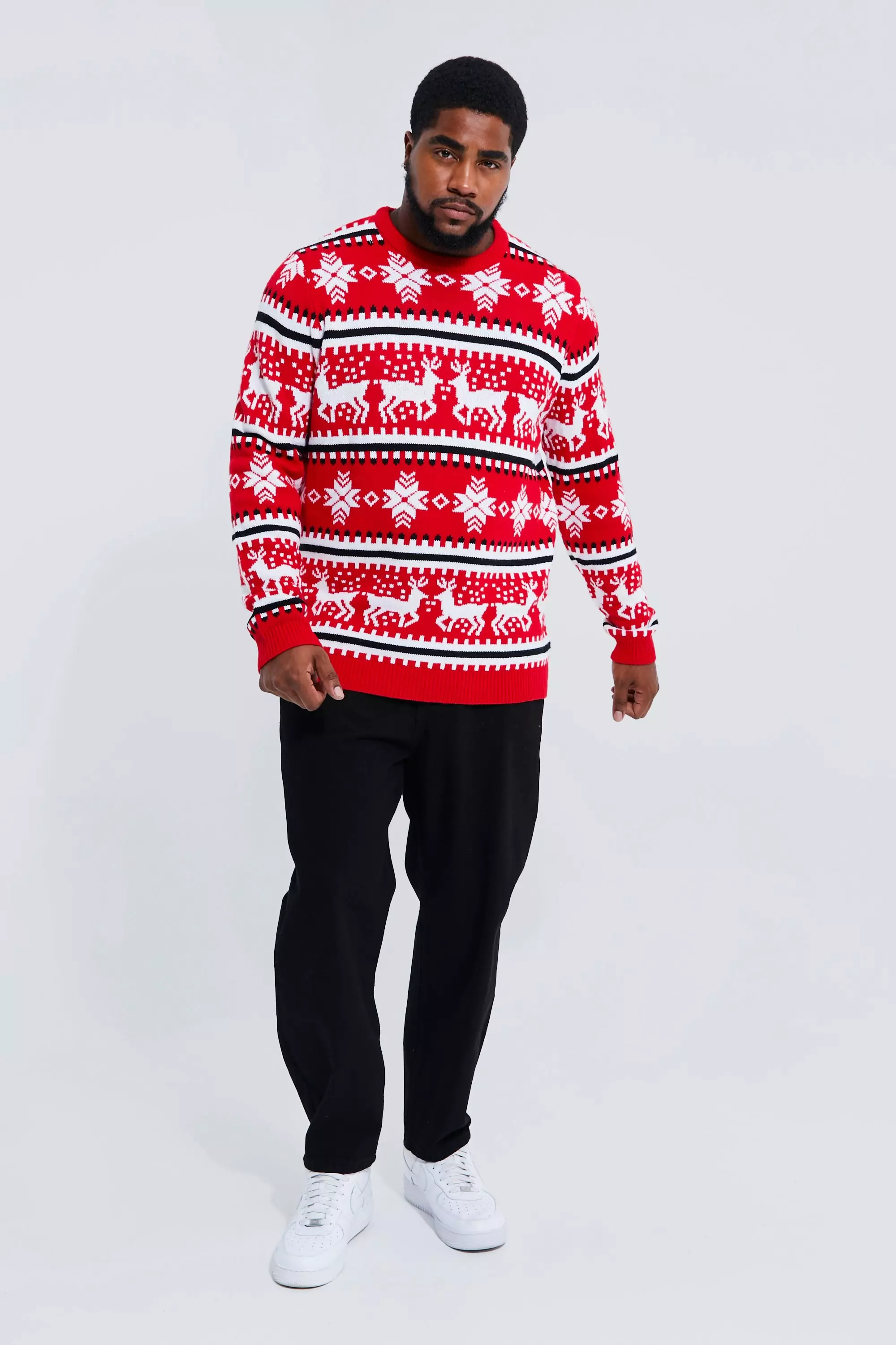 Red and clearance black christmas sweater