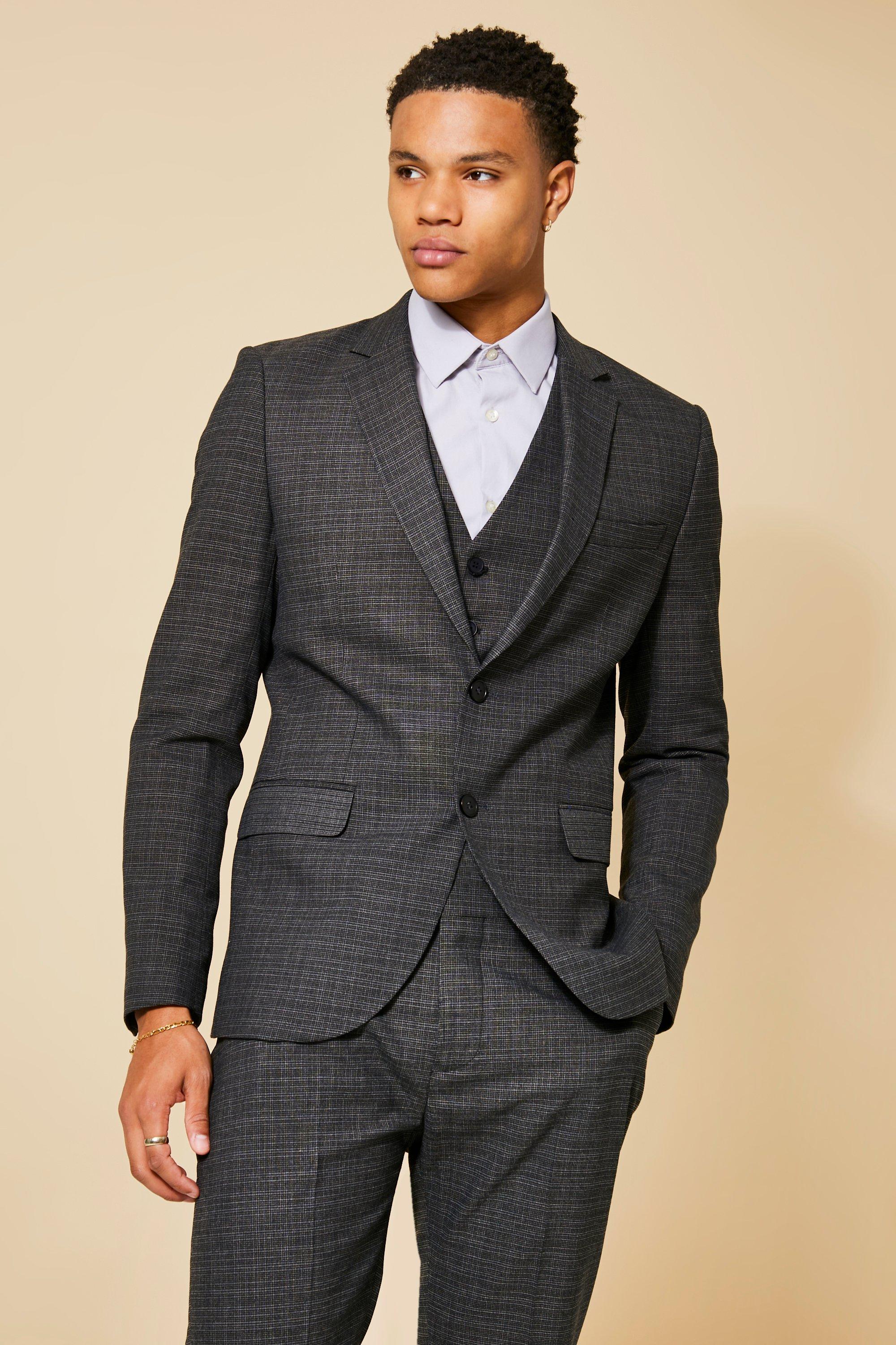 dark check suit