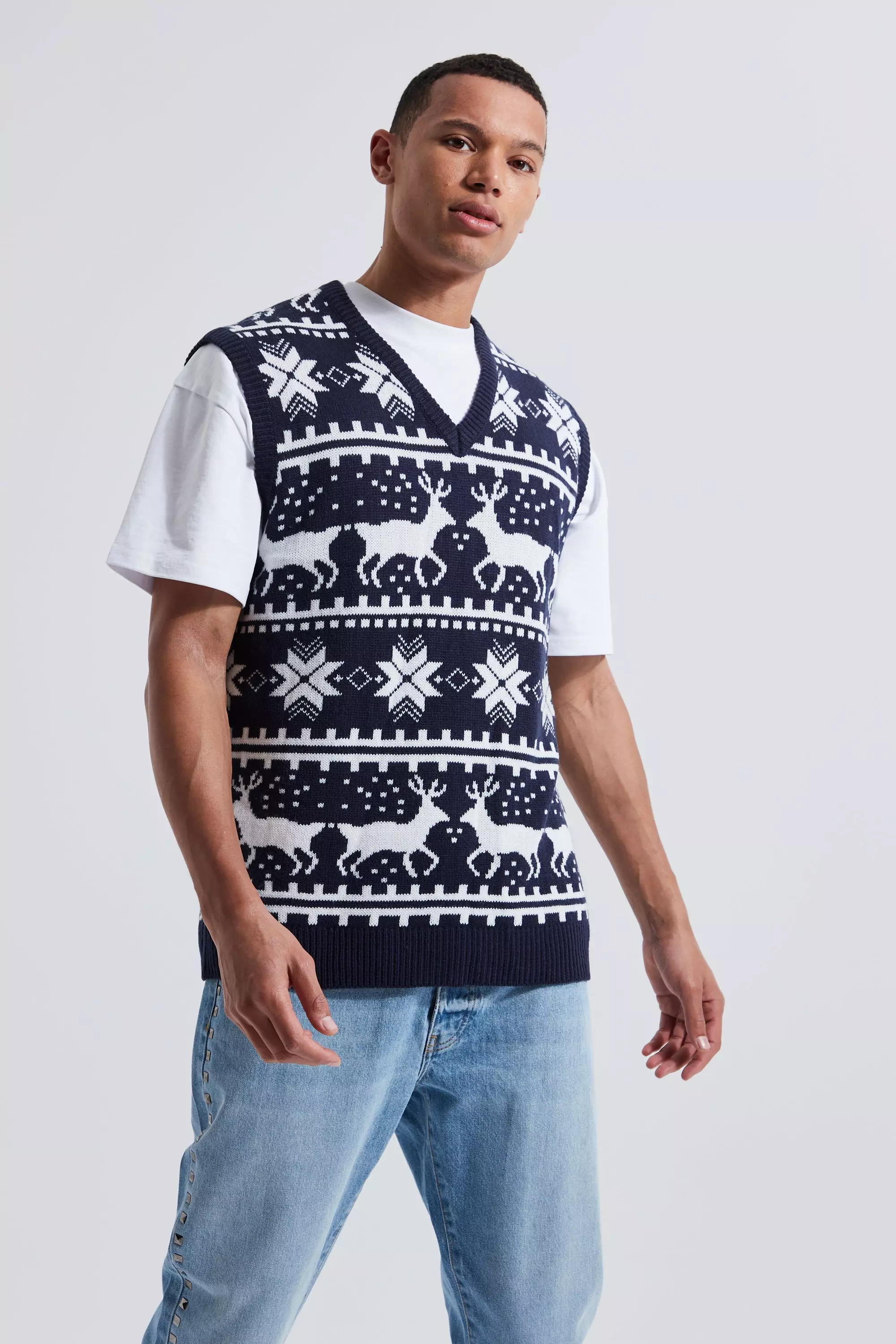 Mens ugly sweater outlet vest