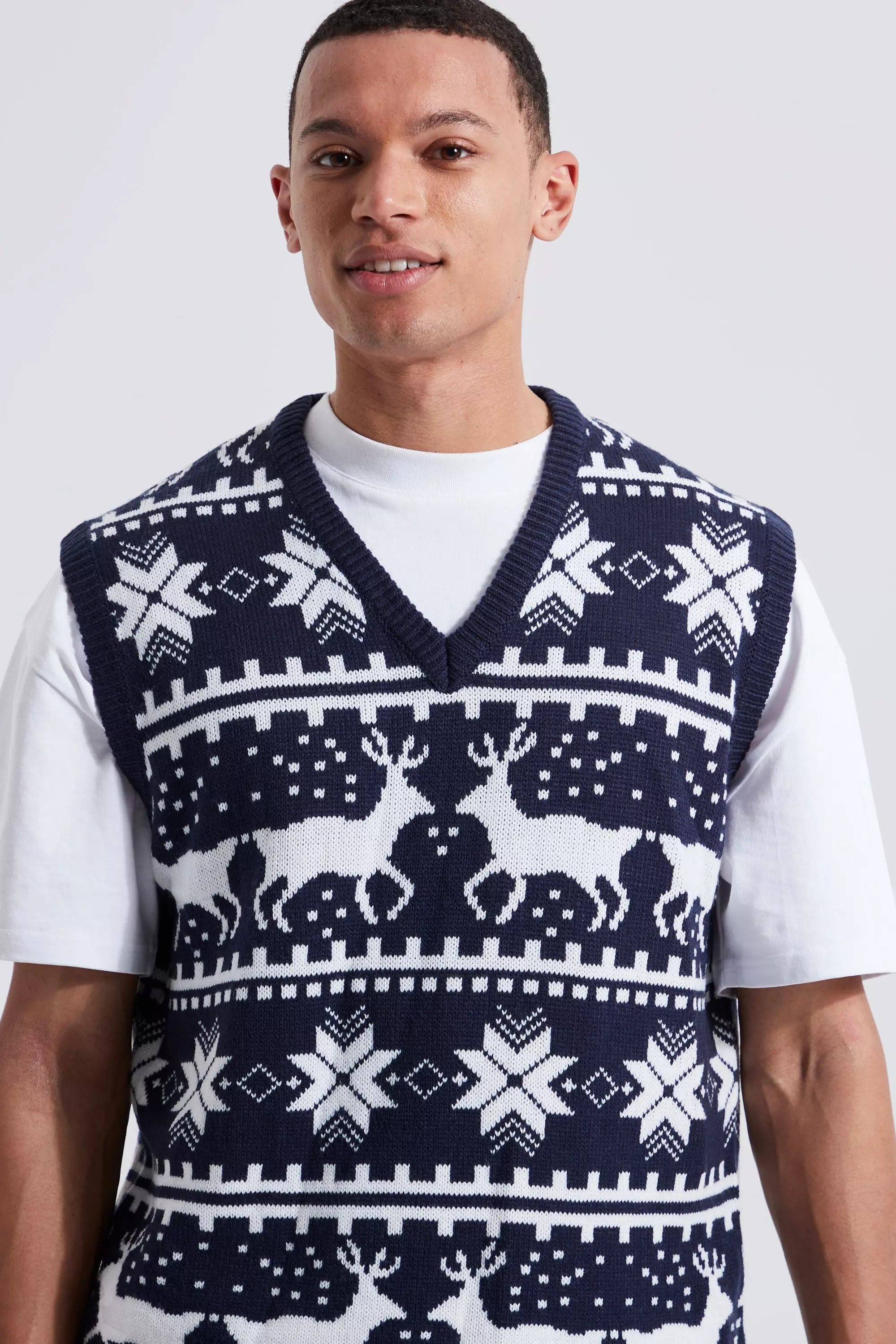 V neck christmas on sale sweater