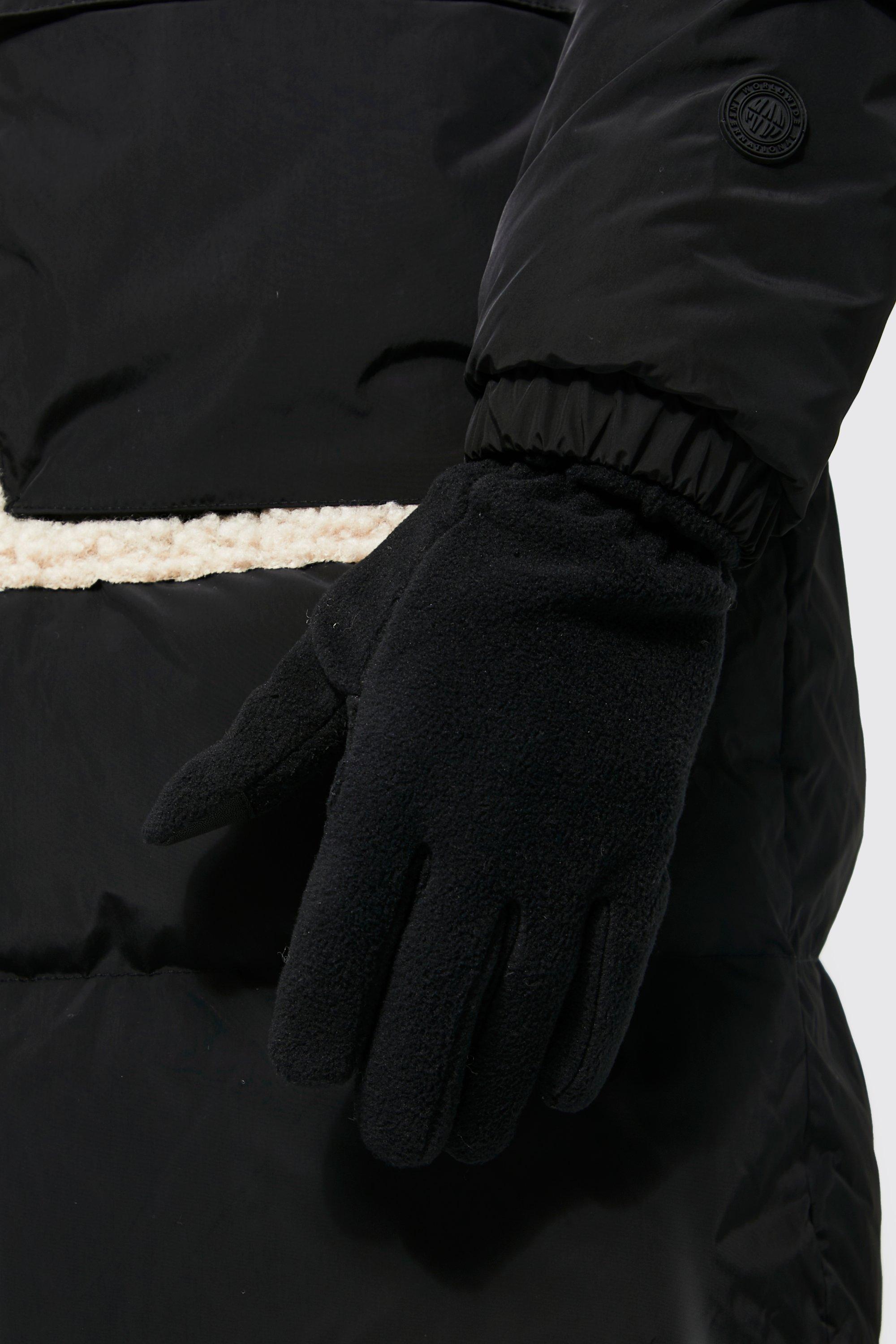 Boohoo Polar Fleece Handschoenen, Black