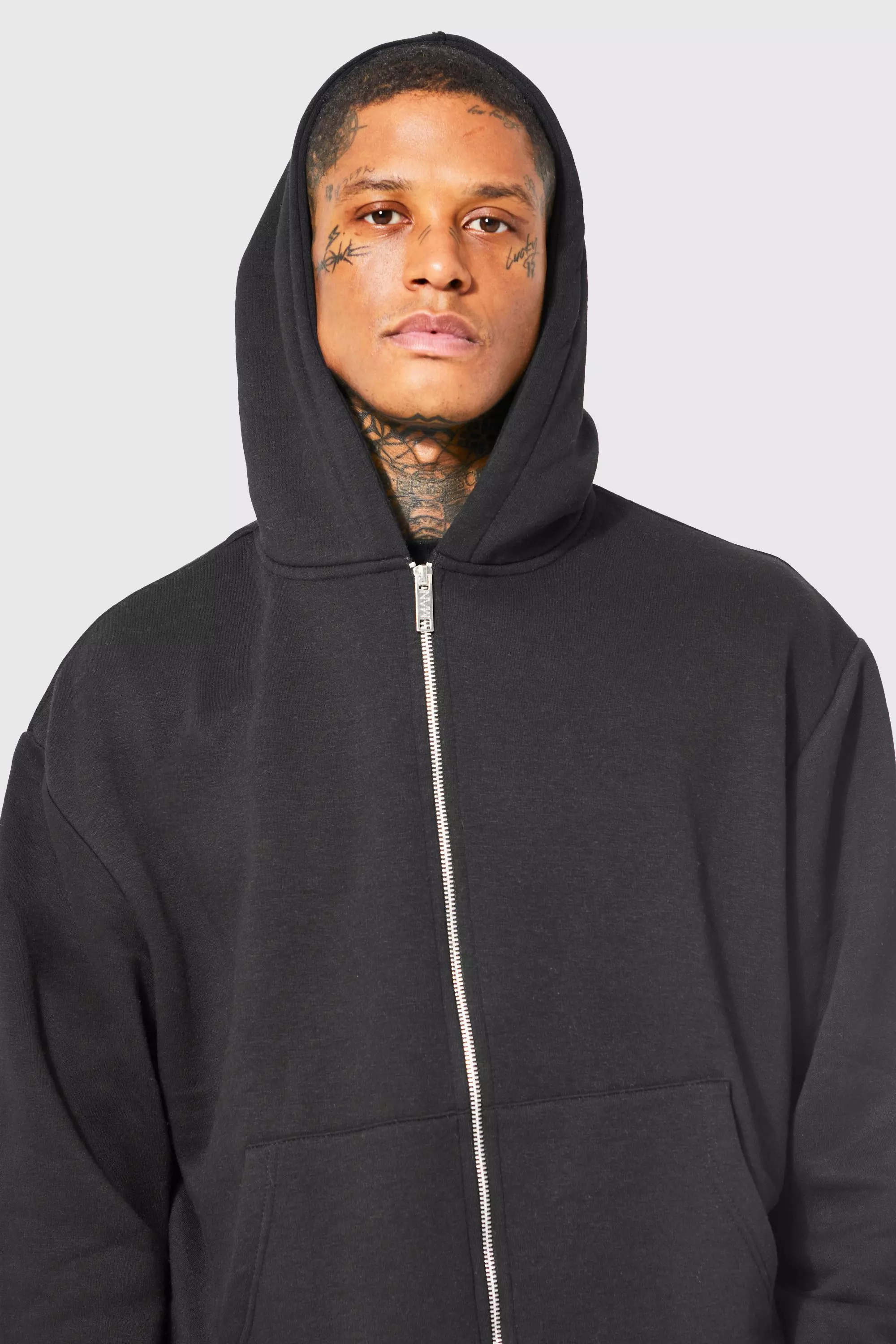 Regular Fit Zip-through hoodie - Black - Men