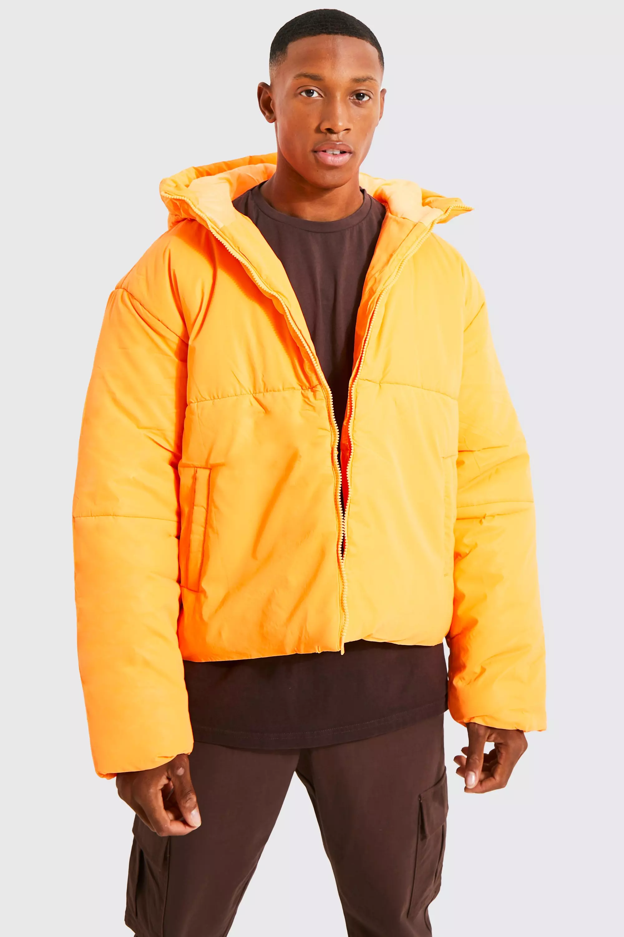 Hooded boxy puffer discount jacket