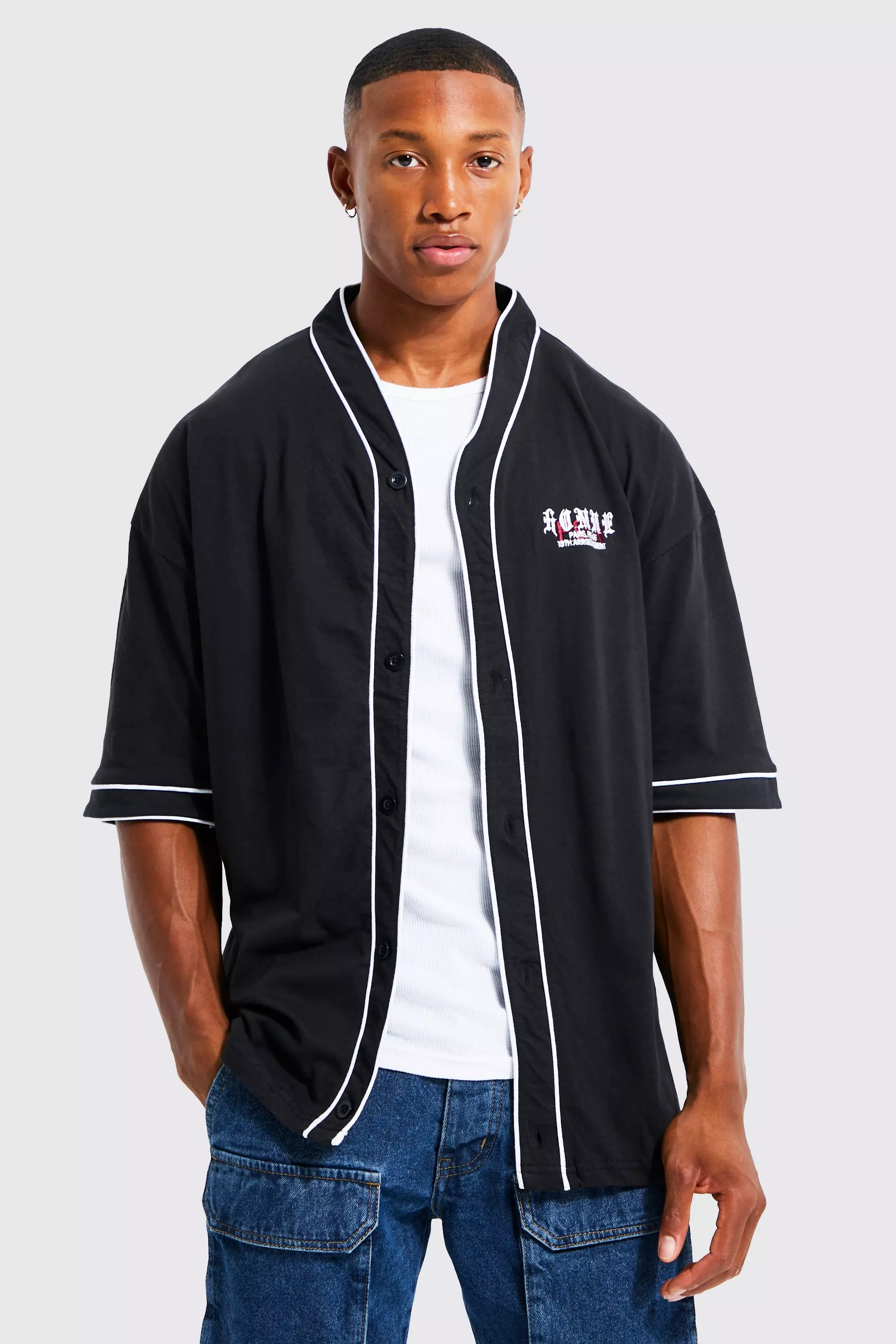 Oversized Official Man Jersey Baseball Shirt