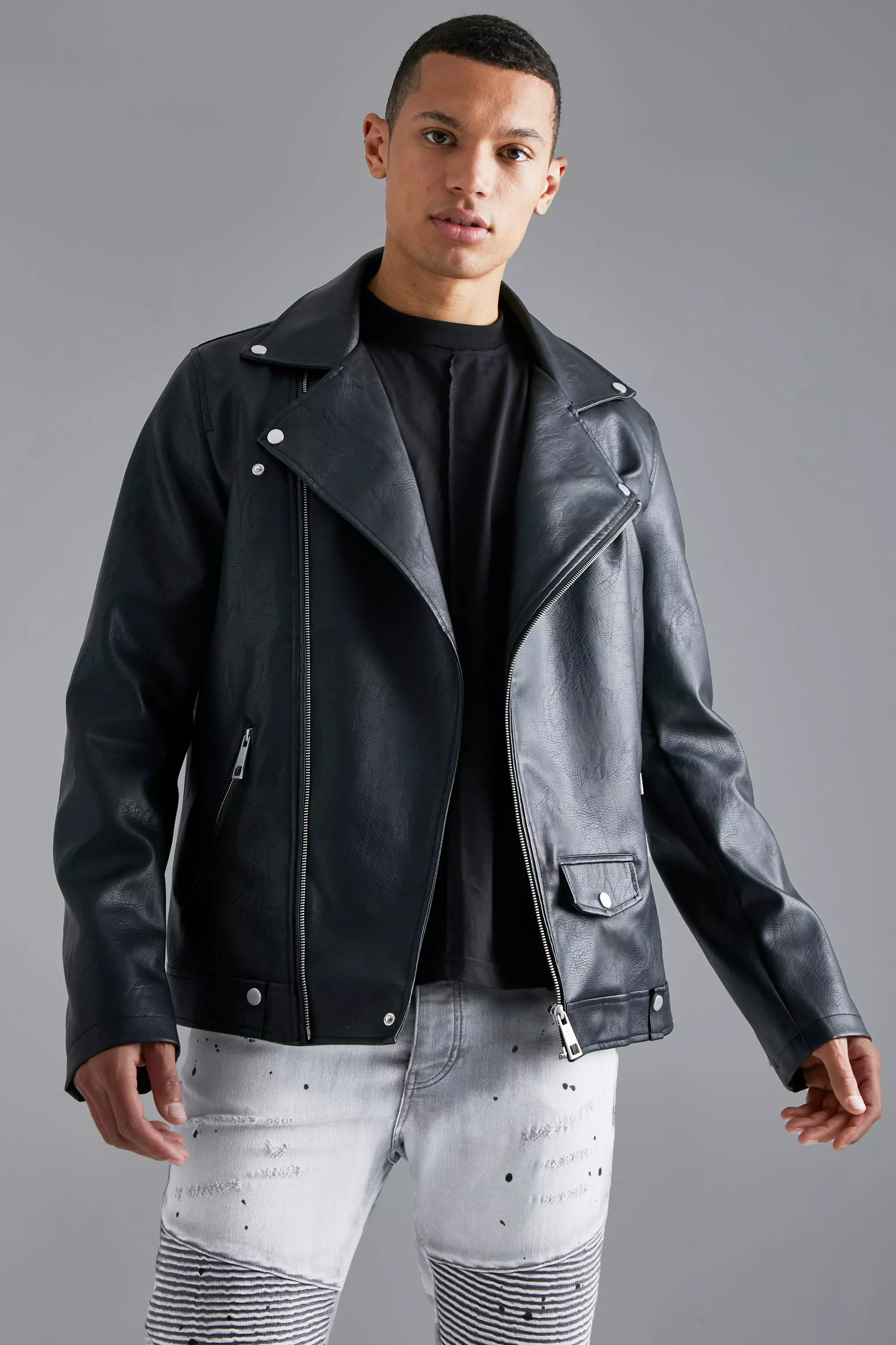 Tall biker sale jacket