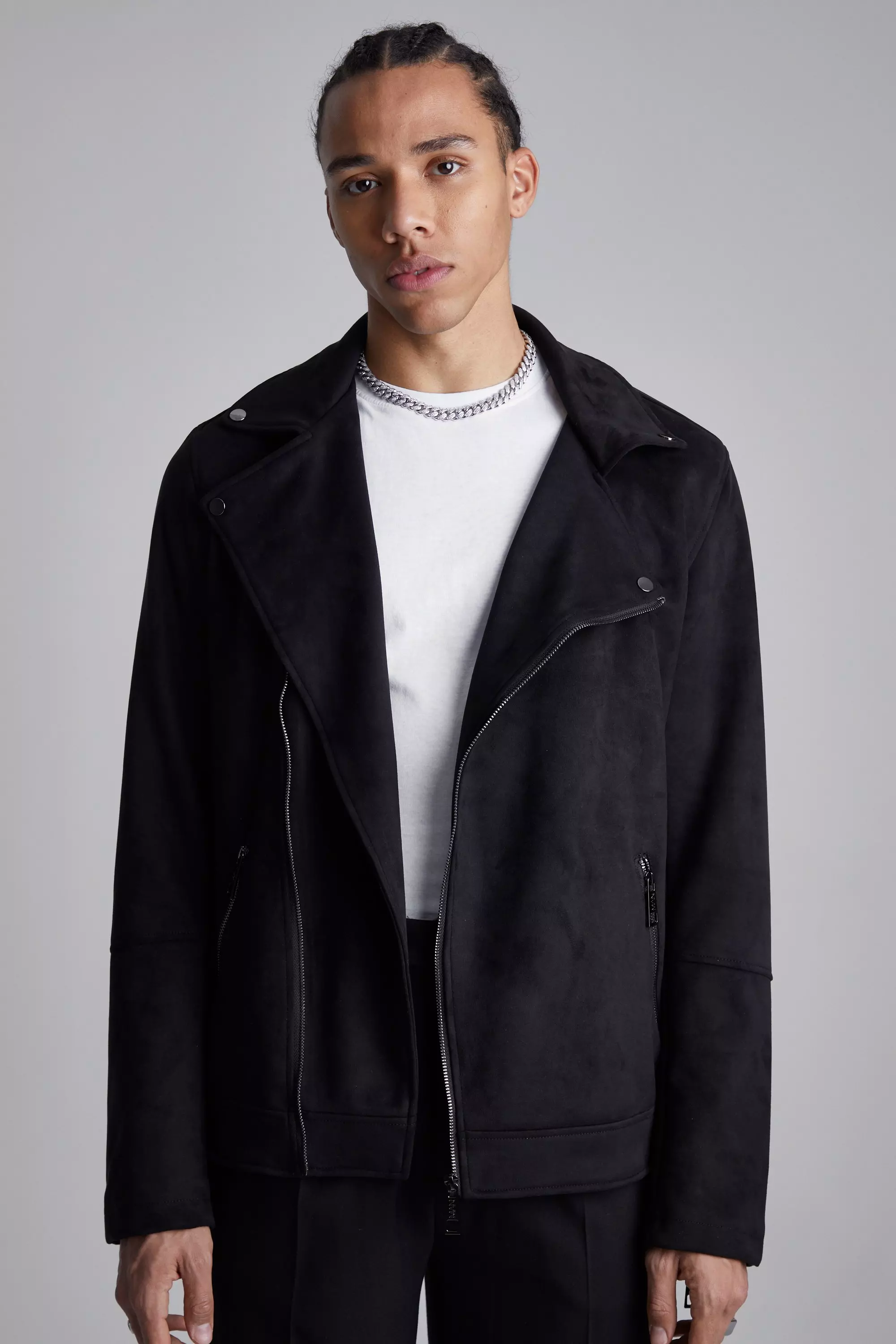 Black suede hotsell biker jacket