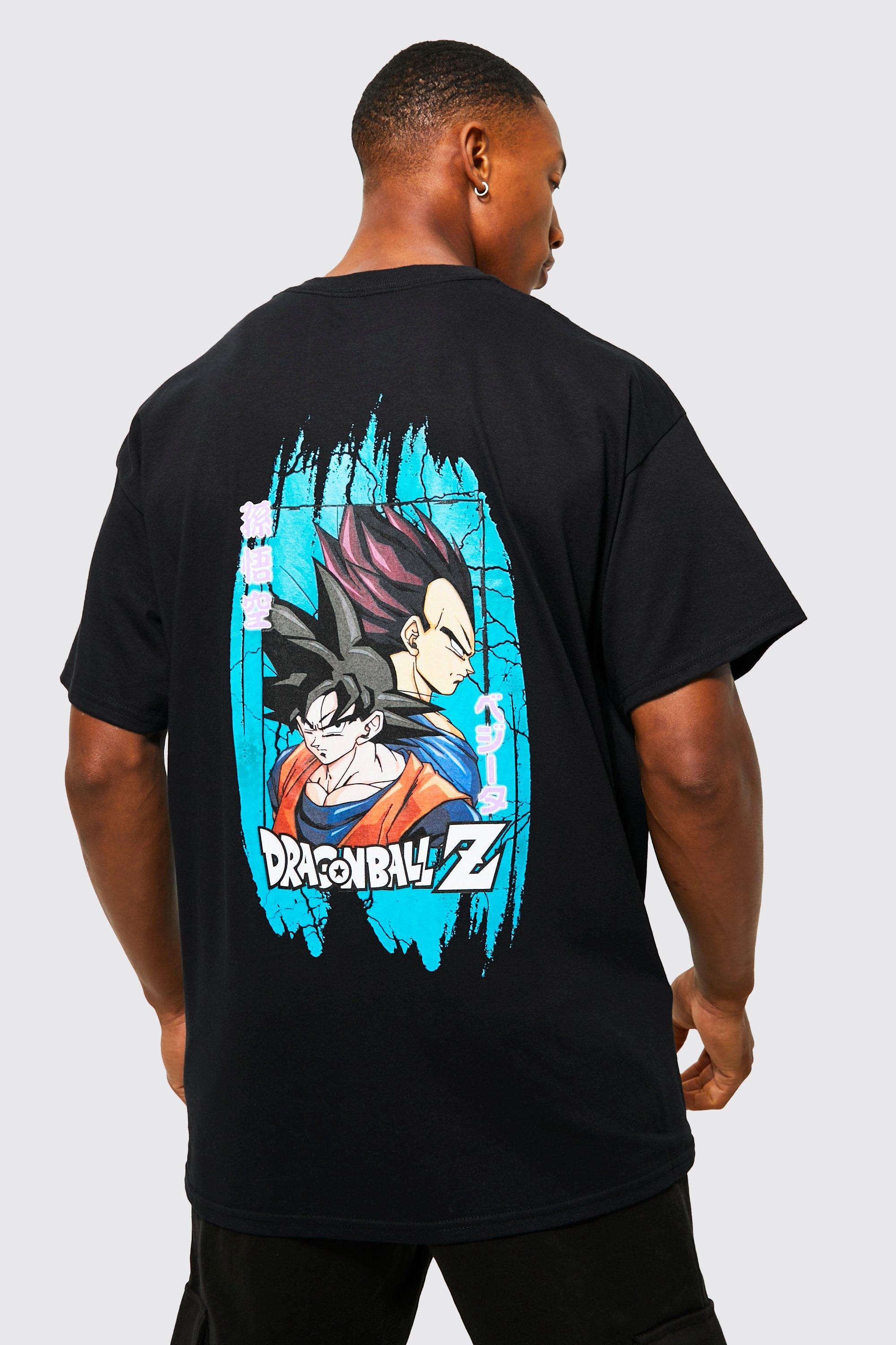 Mens Black Oversized Dragonball-z License T-shirt, Black