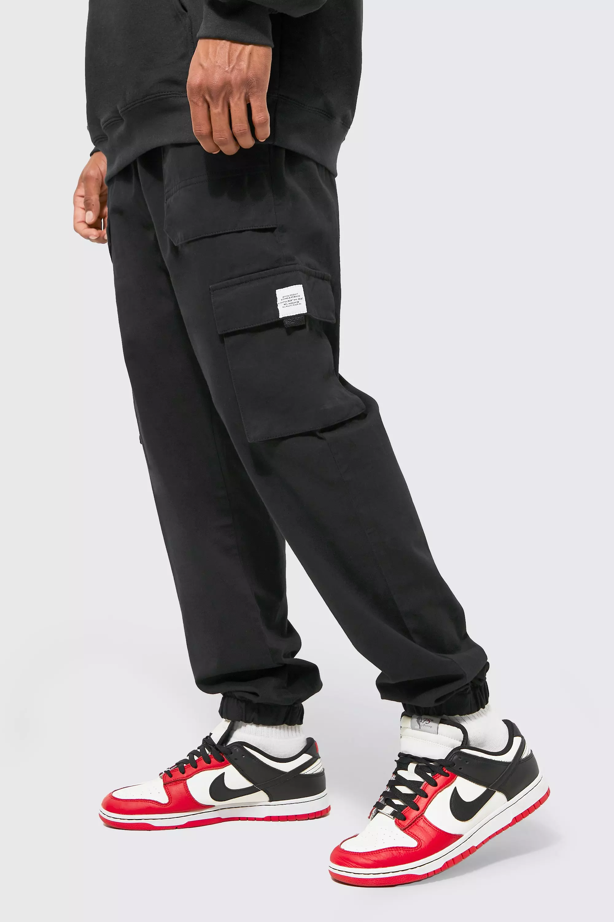 Elastic Waist Slim Fit Buckle Cargo Jogger