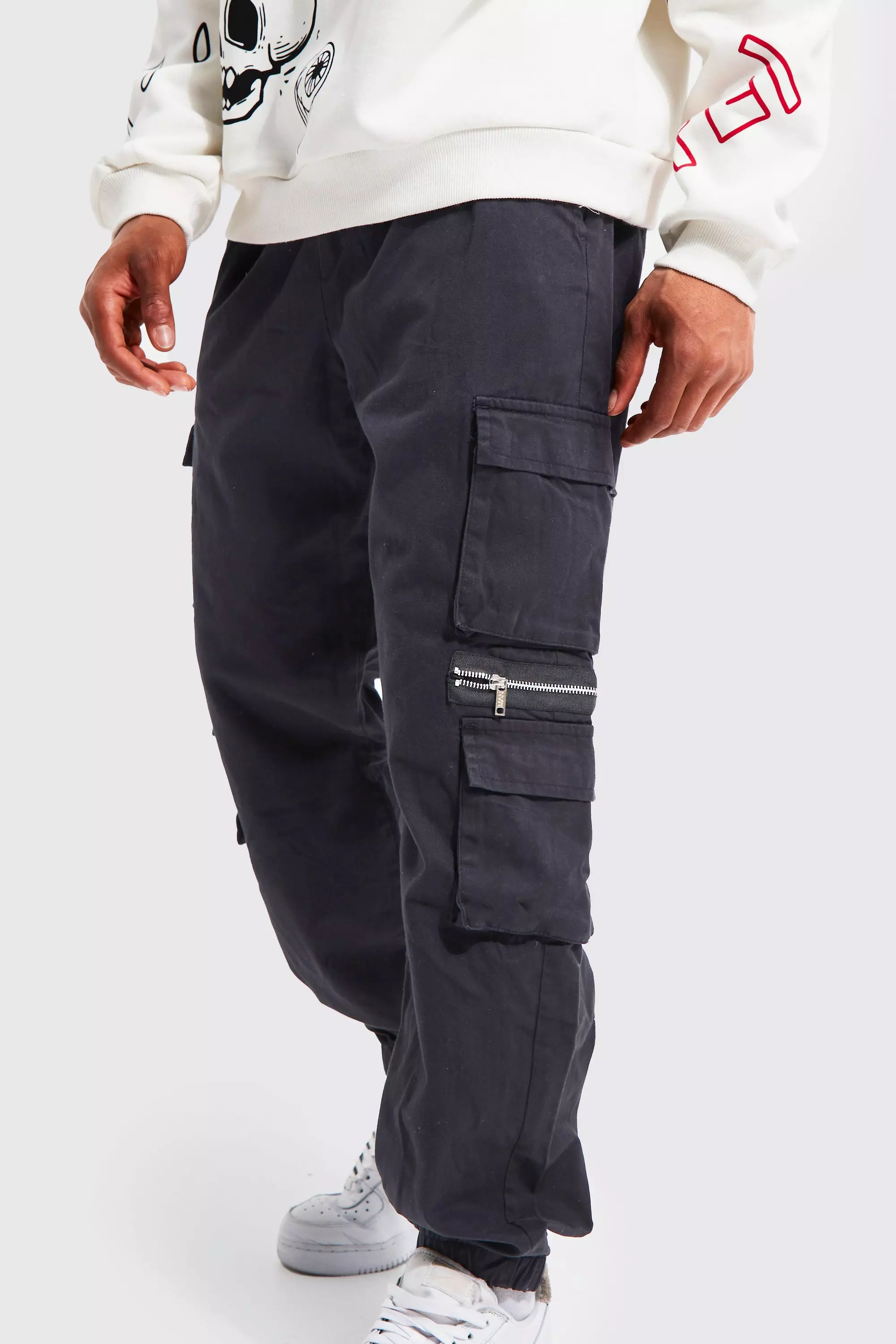 Black clearance elastic pants