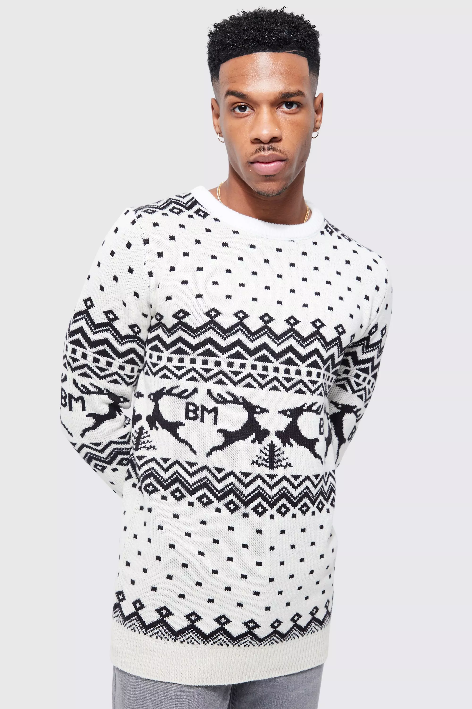 Black and white outlet christmas jumper