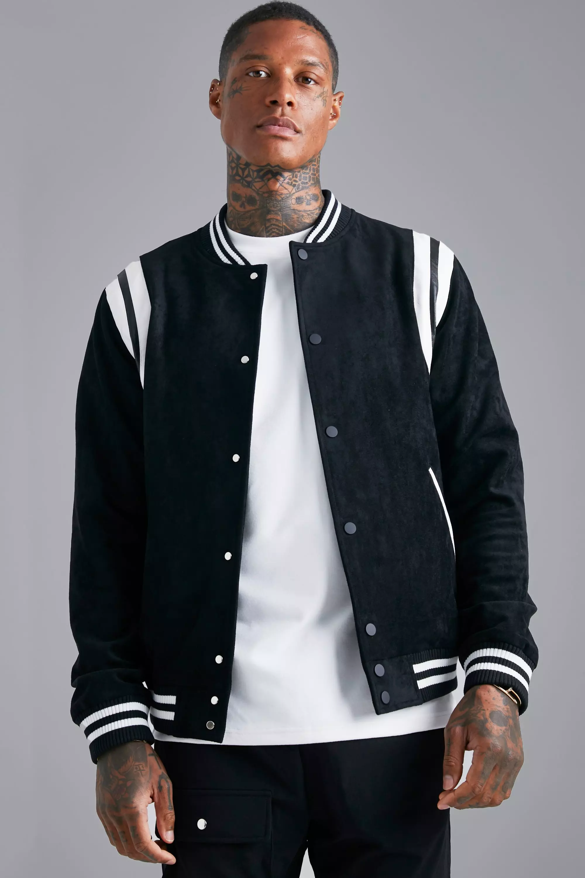 Varsity Leather Blouson Jacket