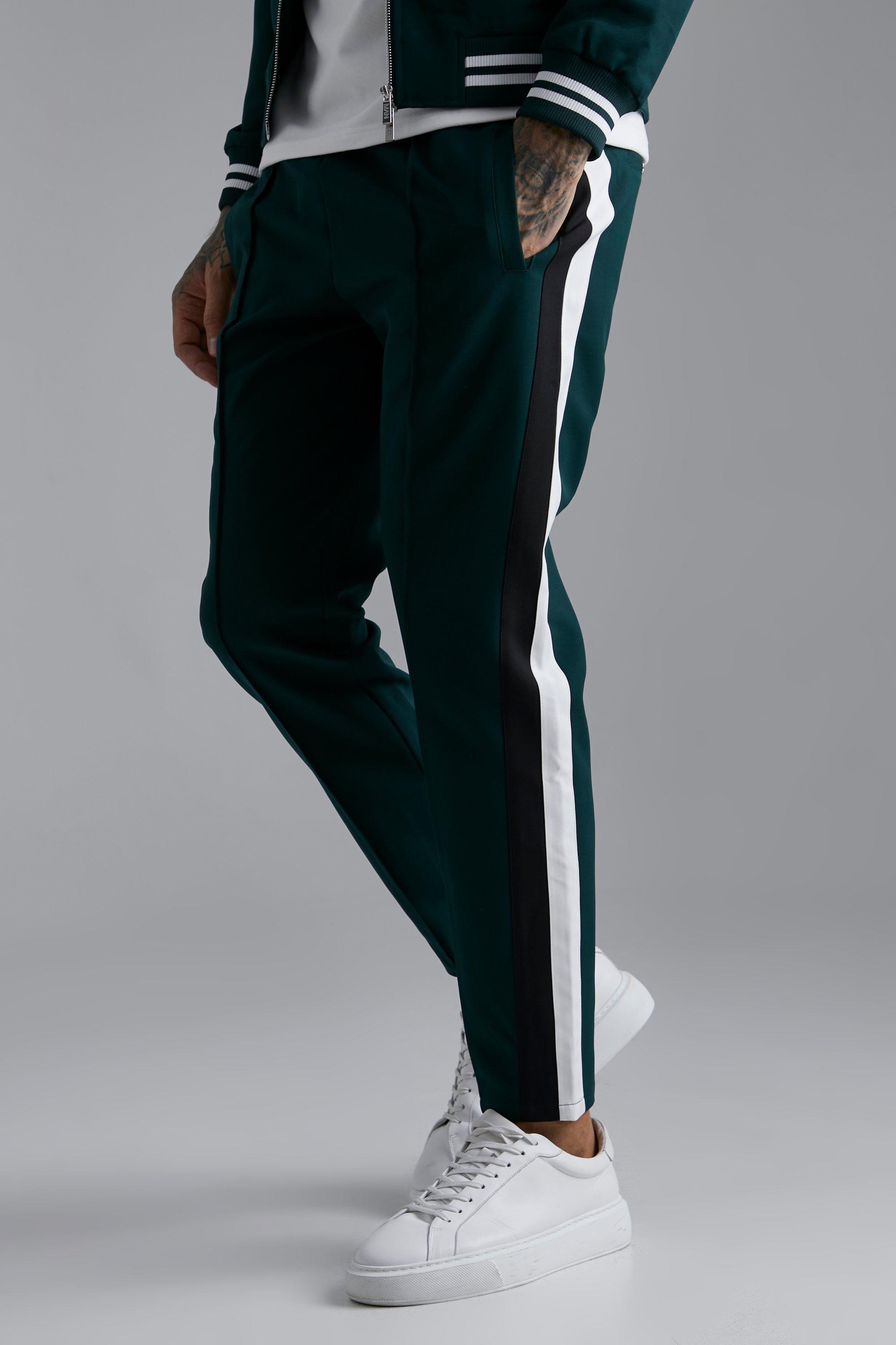 Image of Pantaloni sartoriali stile Varsity, Verde