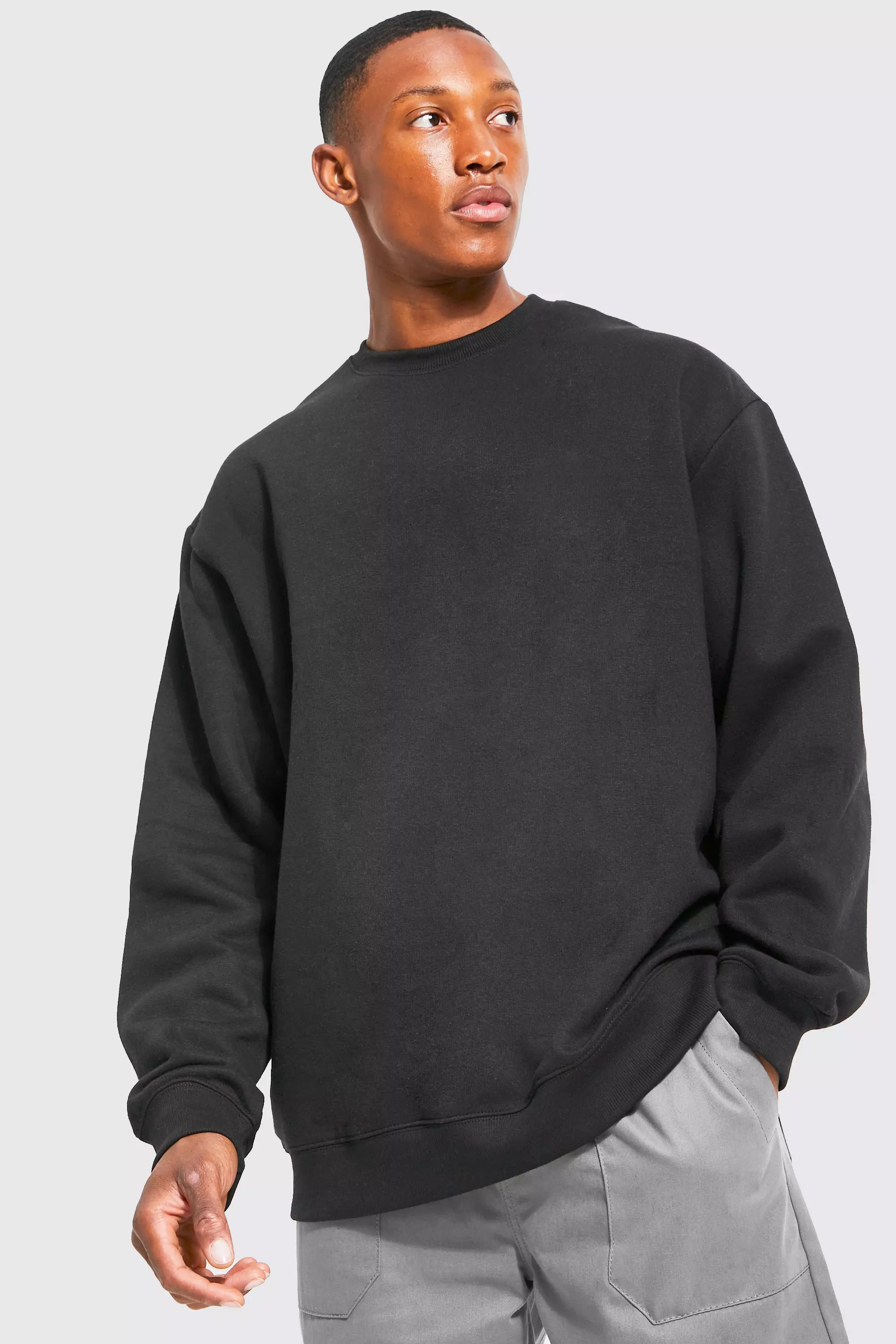 Relaxed Fit Sweatshirt - Black - Men