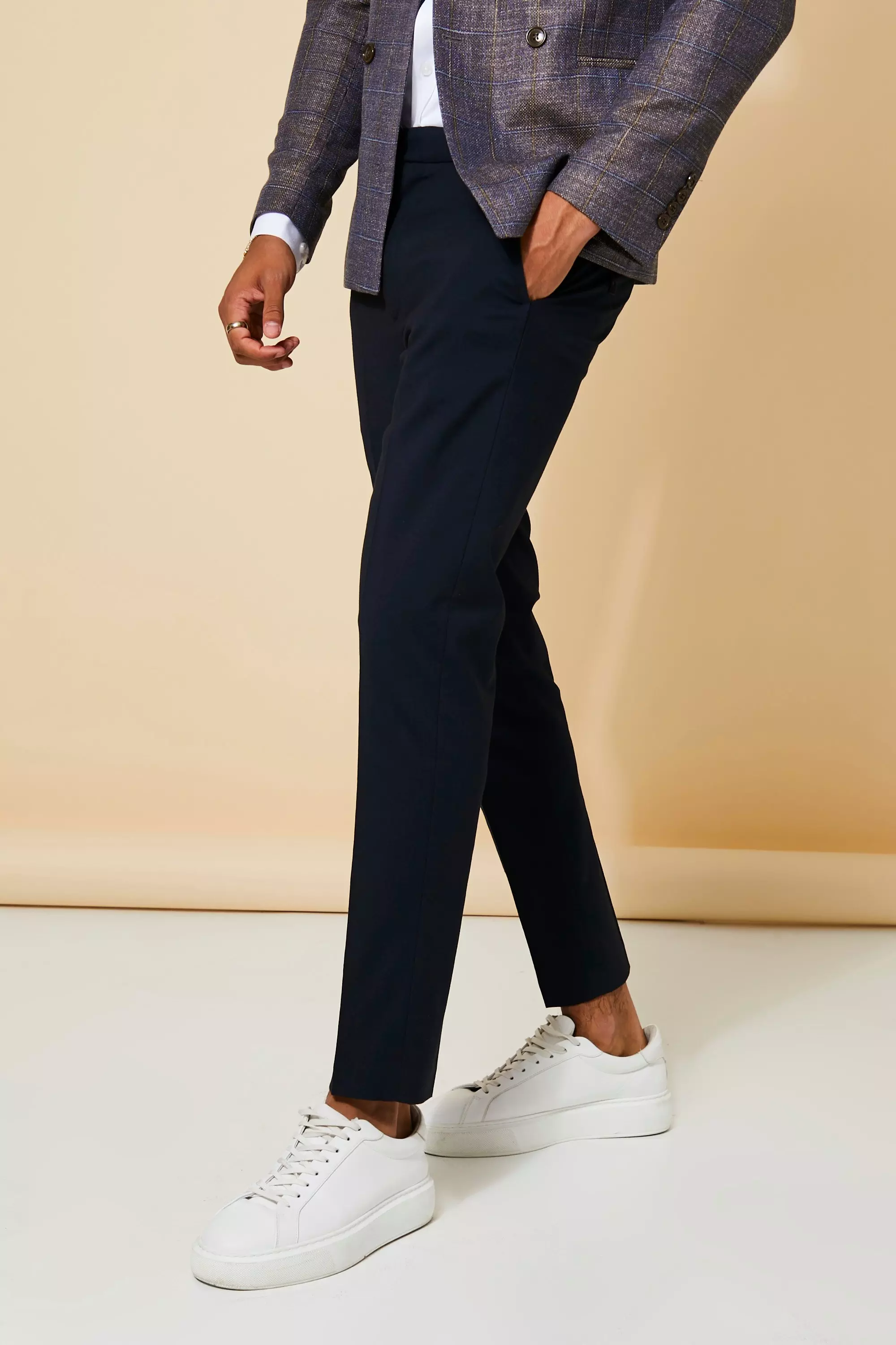 Skinny fit tailored clearance trousers