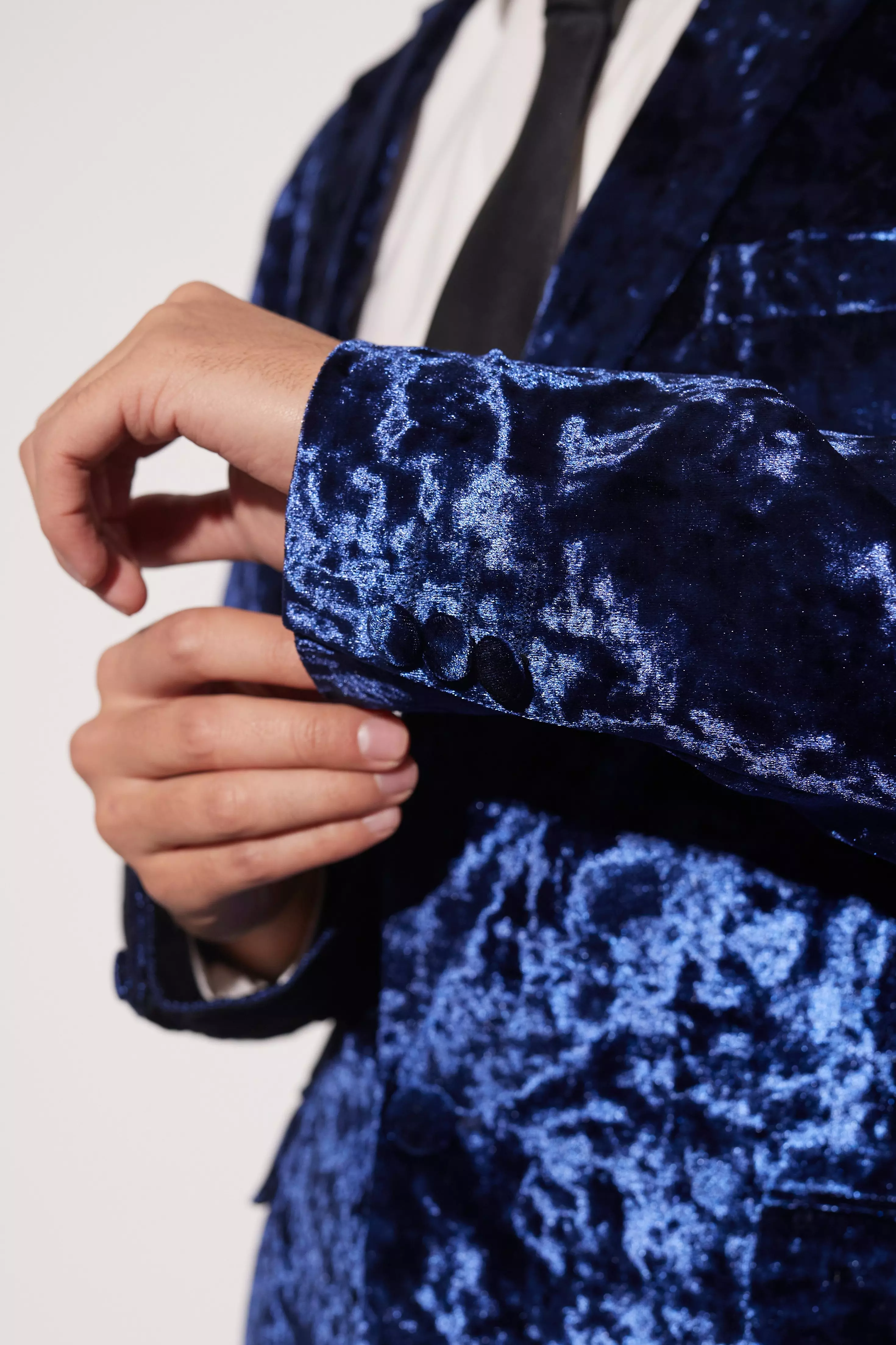 Crushed velvet blue on sale suit