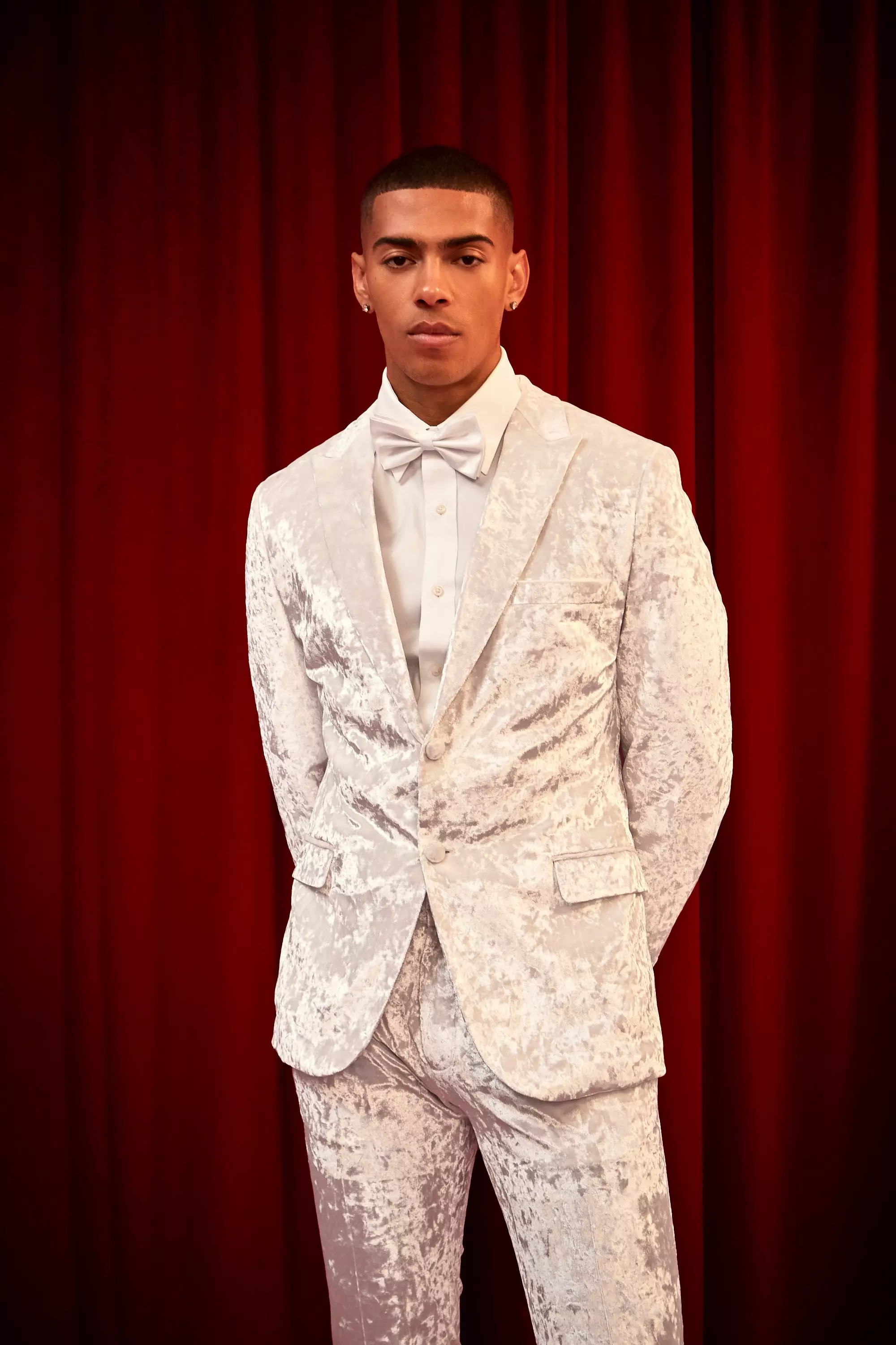 White velvet 2025 suit jacket