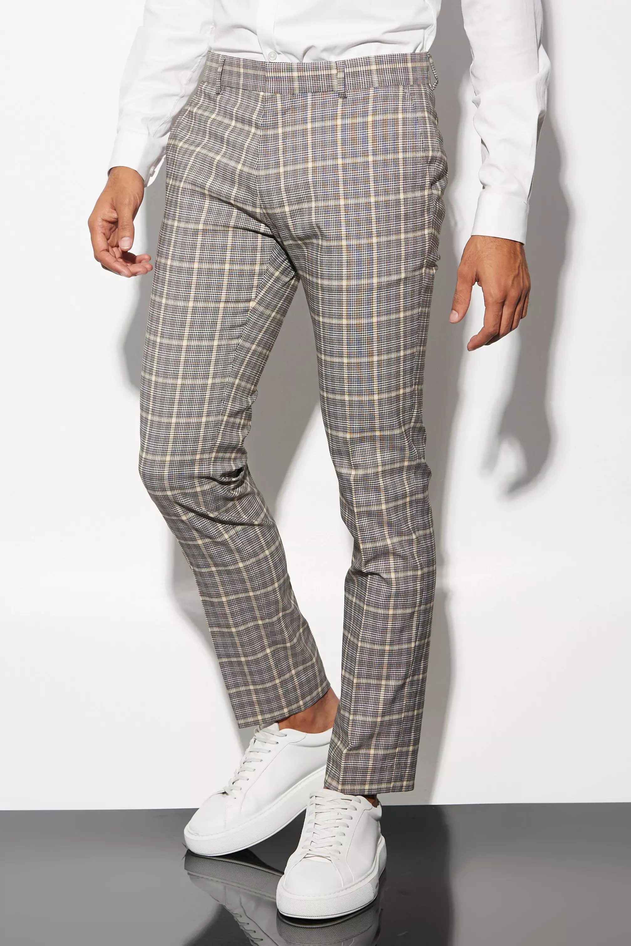 Checkered suit trousers on sale skinny