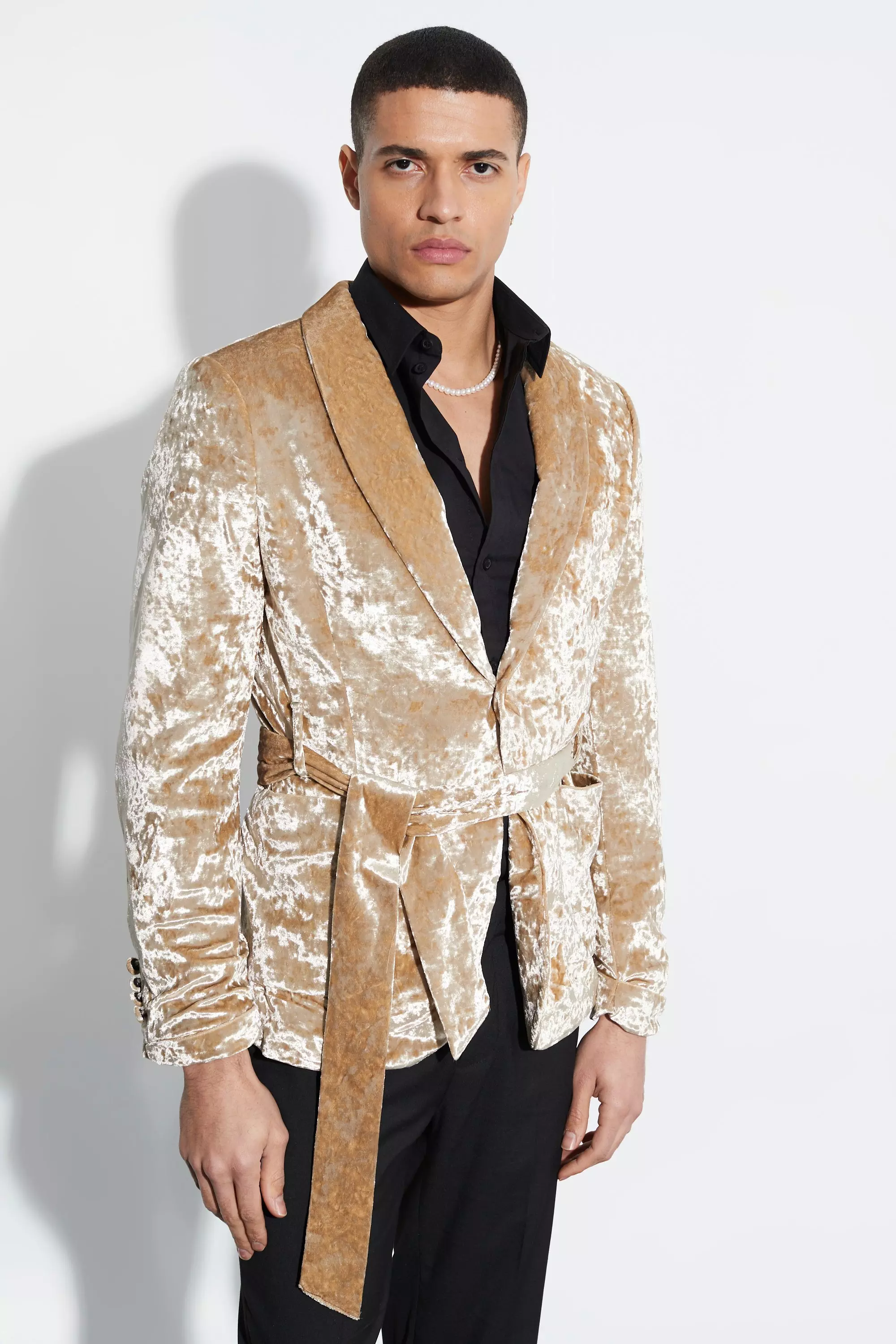 Crushed velvet sales jacket mens