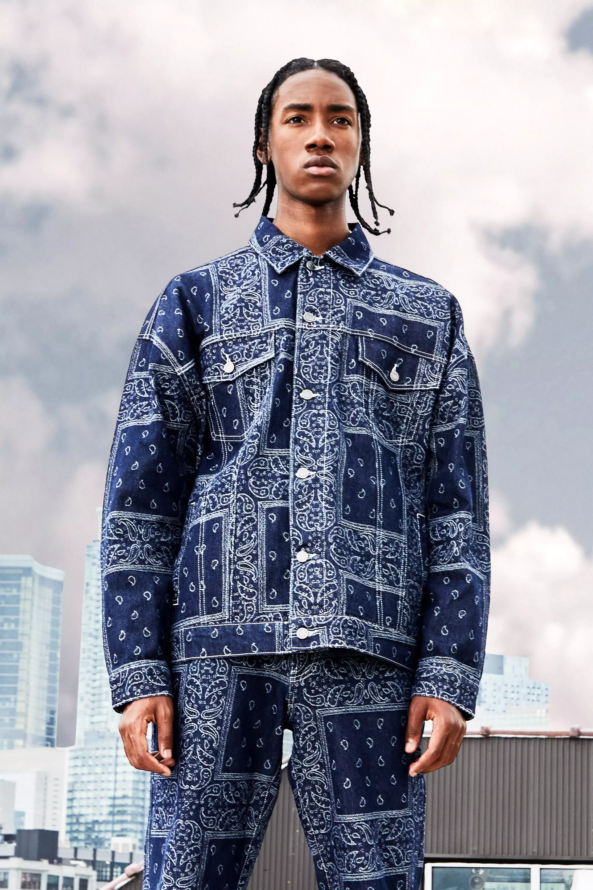 Blue bandana shop jacket mens