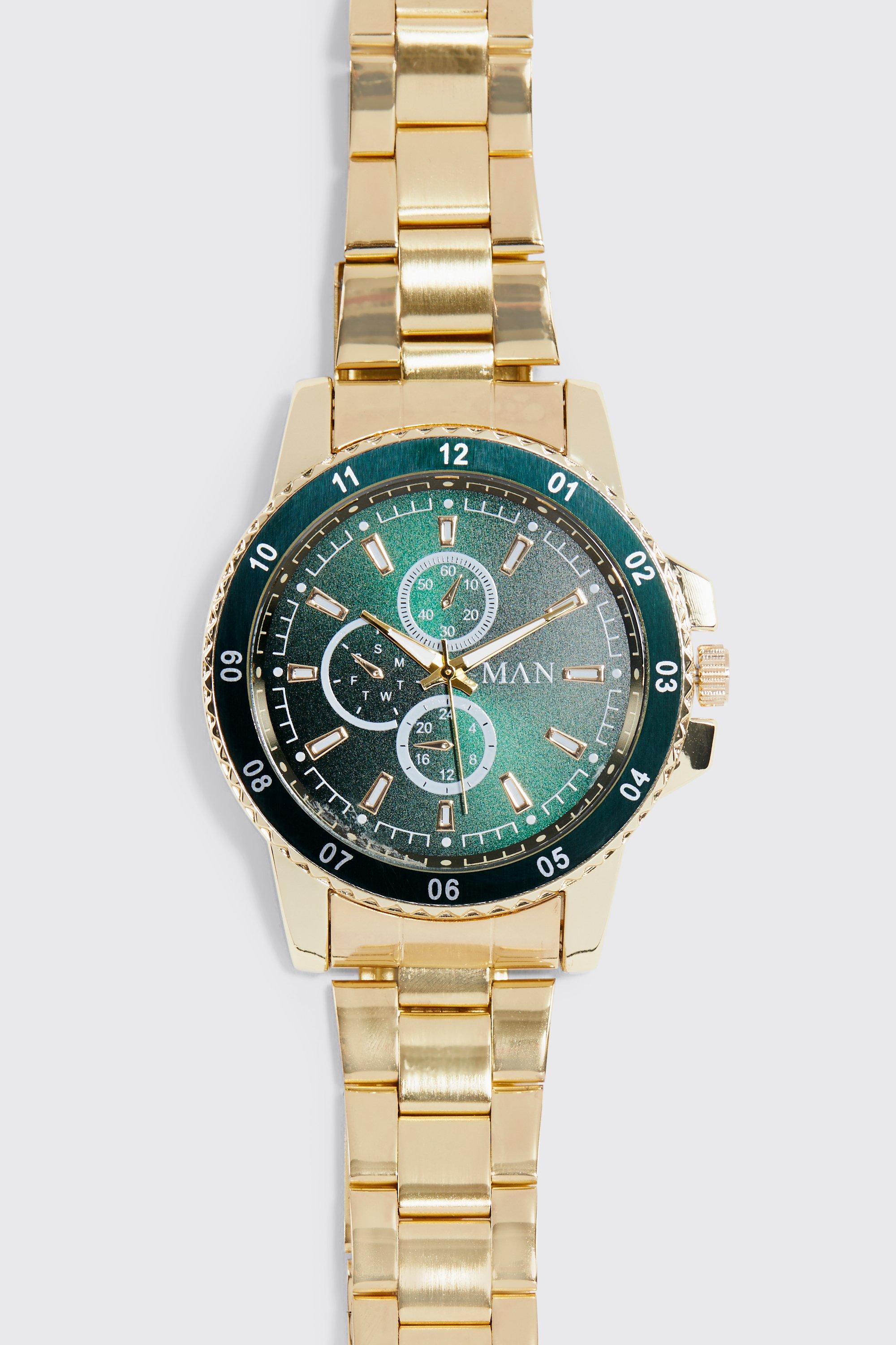 men's man roman chronograph style watch - gold - one size, gold
