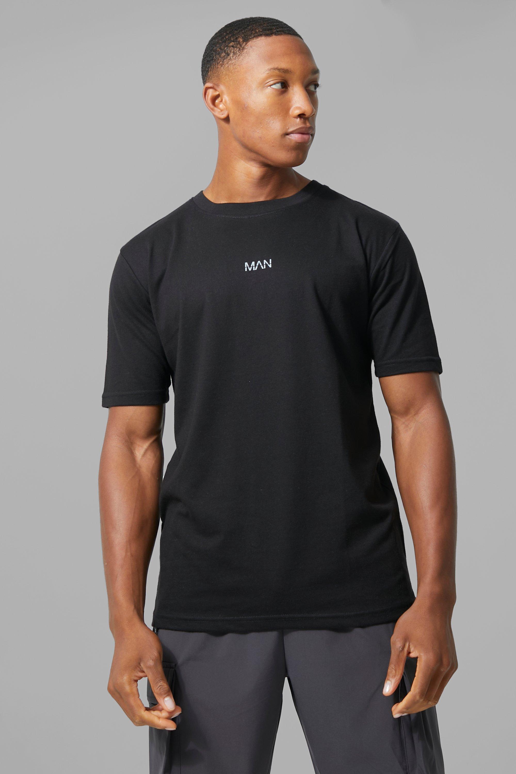womens man active gym basic t-shirt - black - xs, black