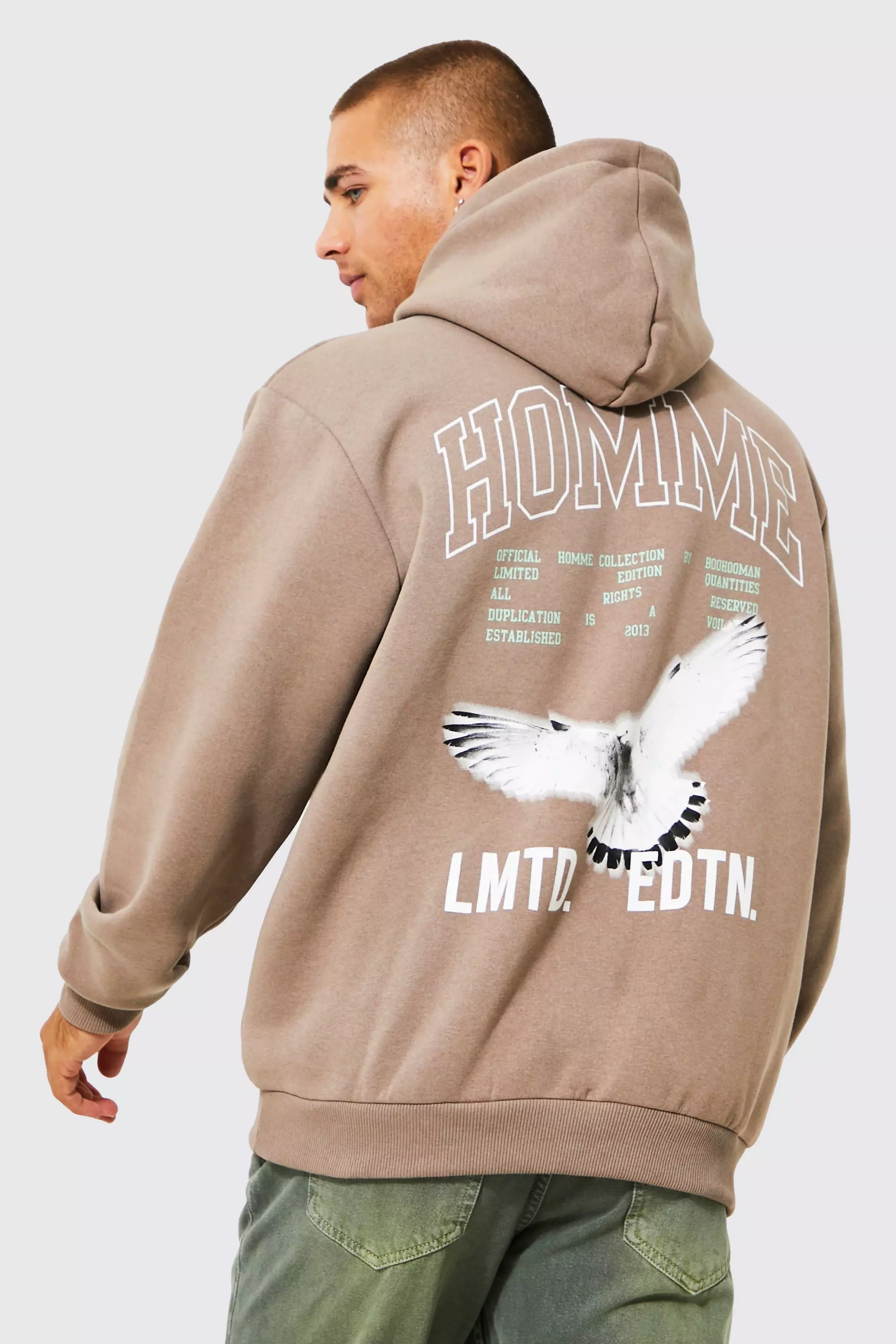 Boohooman best sale beige hoodie