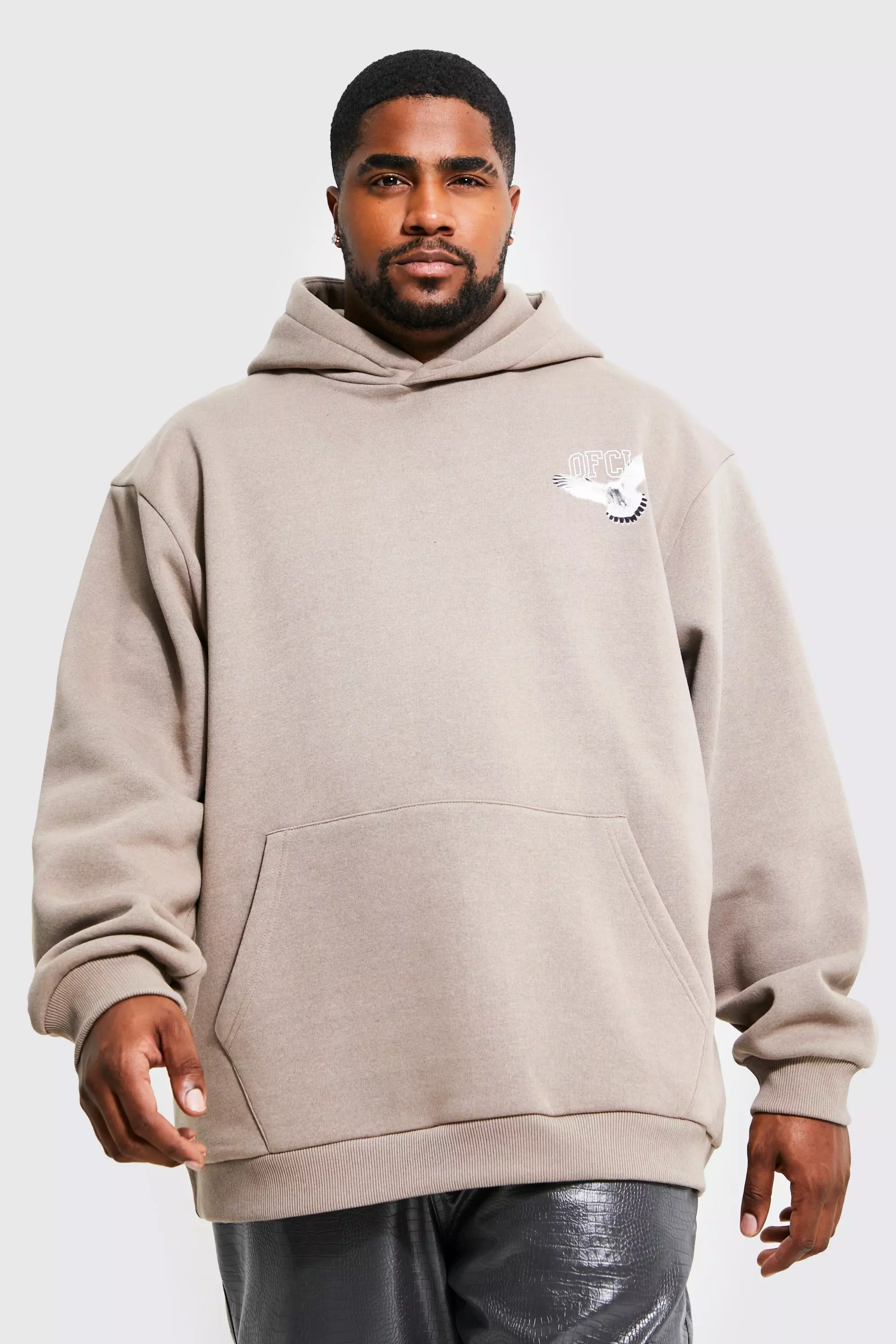 Plus Oversized Dove Hoodie boohooMAN USA