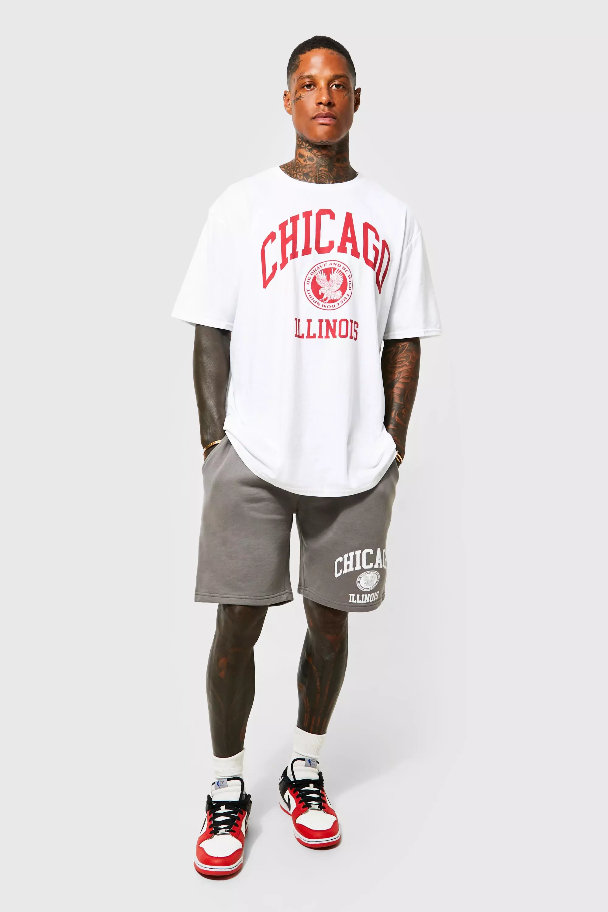 Oversized Chicago T-shirt And Short Set