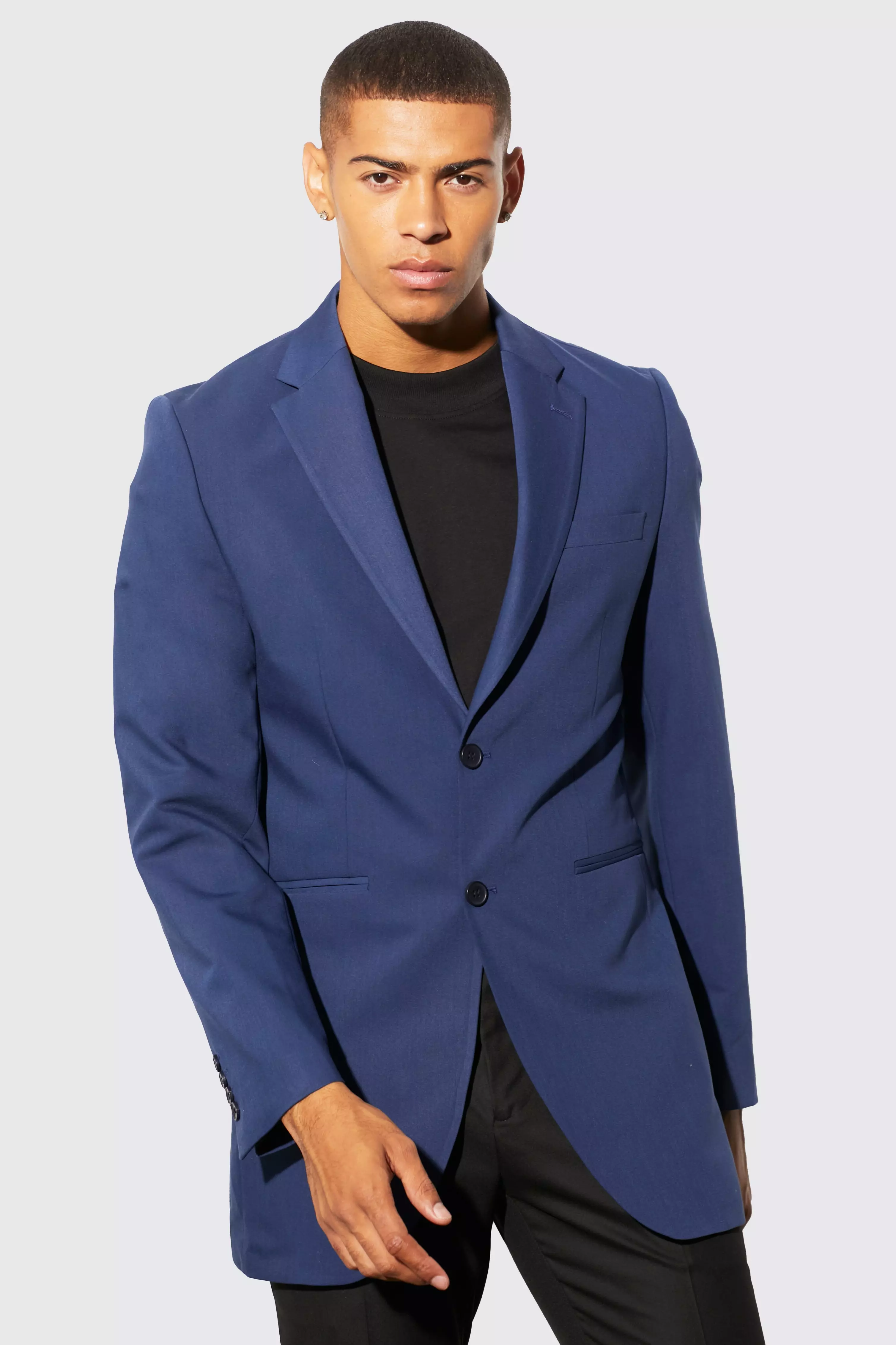 Mens longline sale blazer