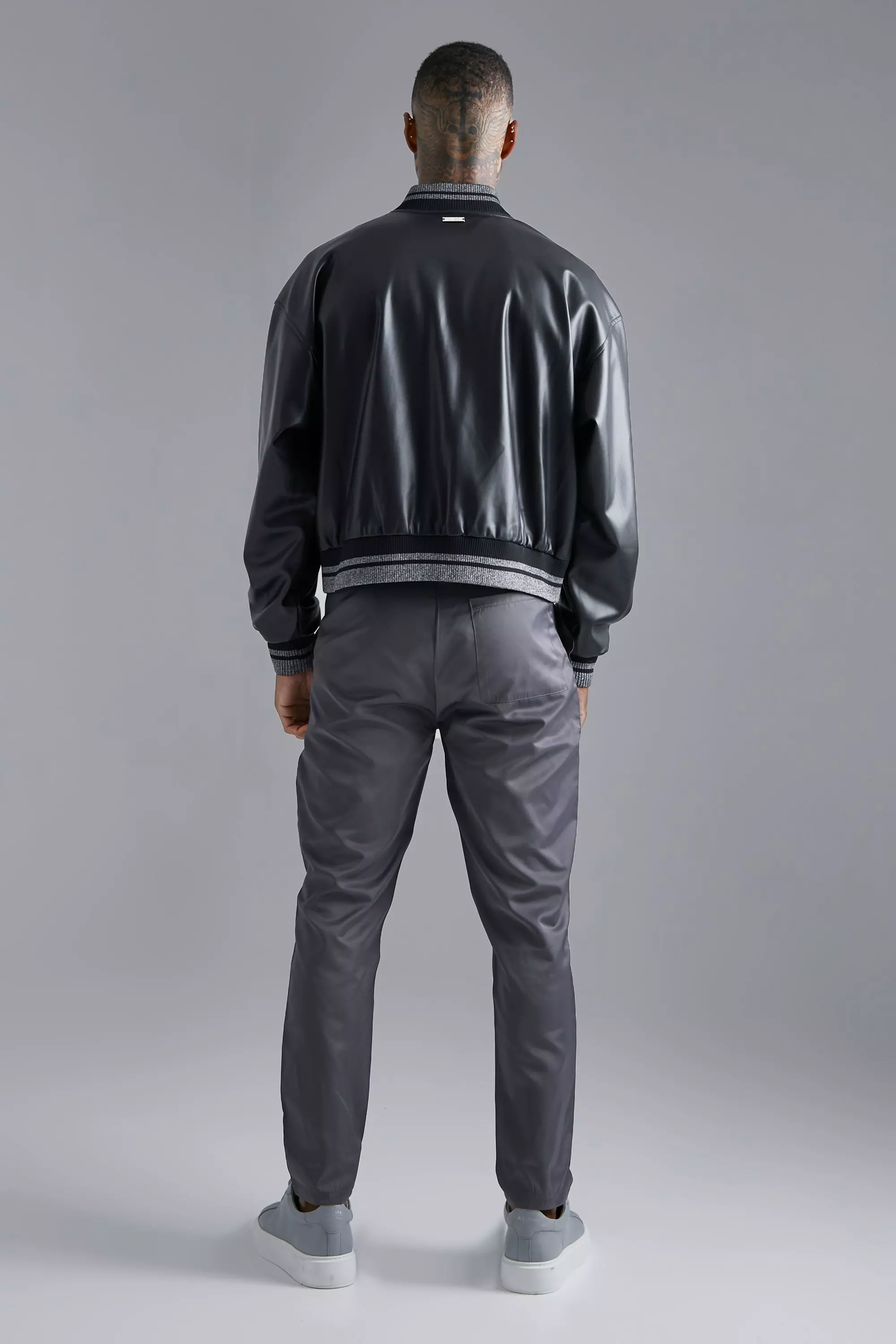 Nylon Bomber Jacket With Toile Iconographe Print for Man in Black