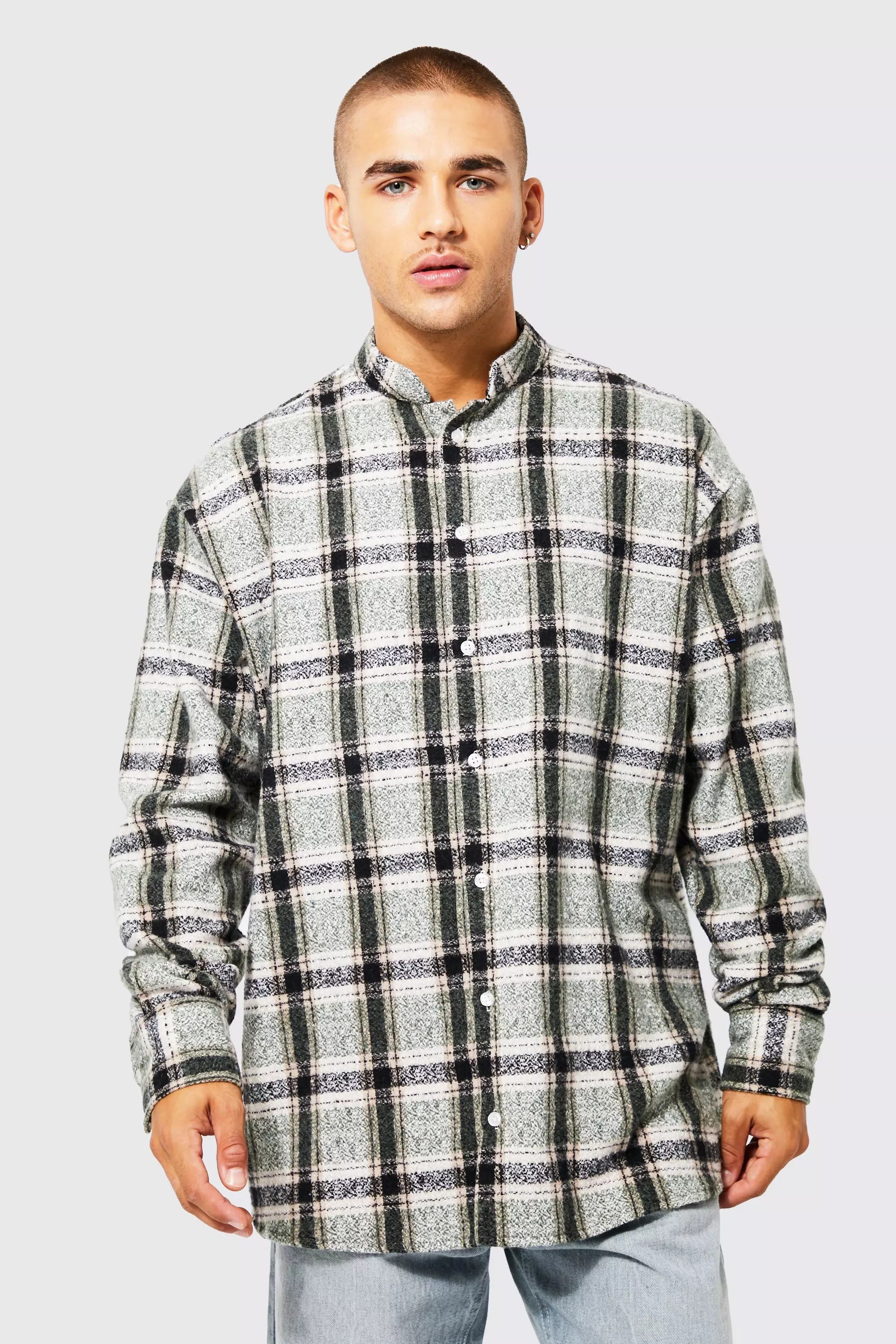 Brushed Oversized Flannel Shirt