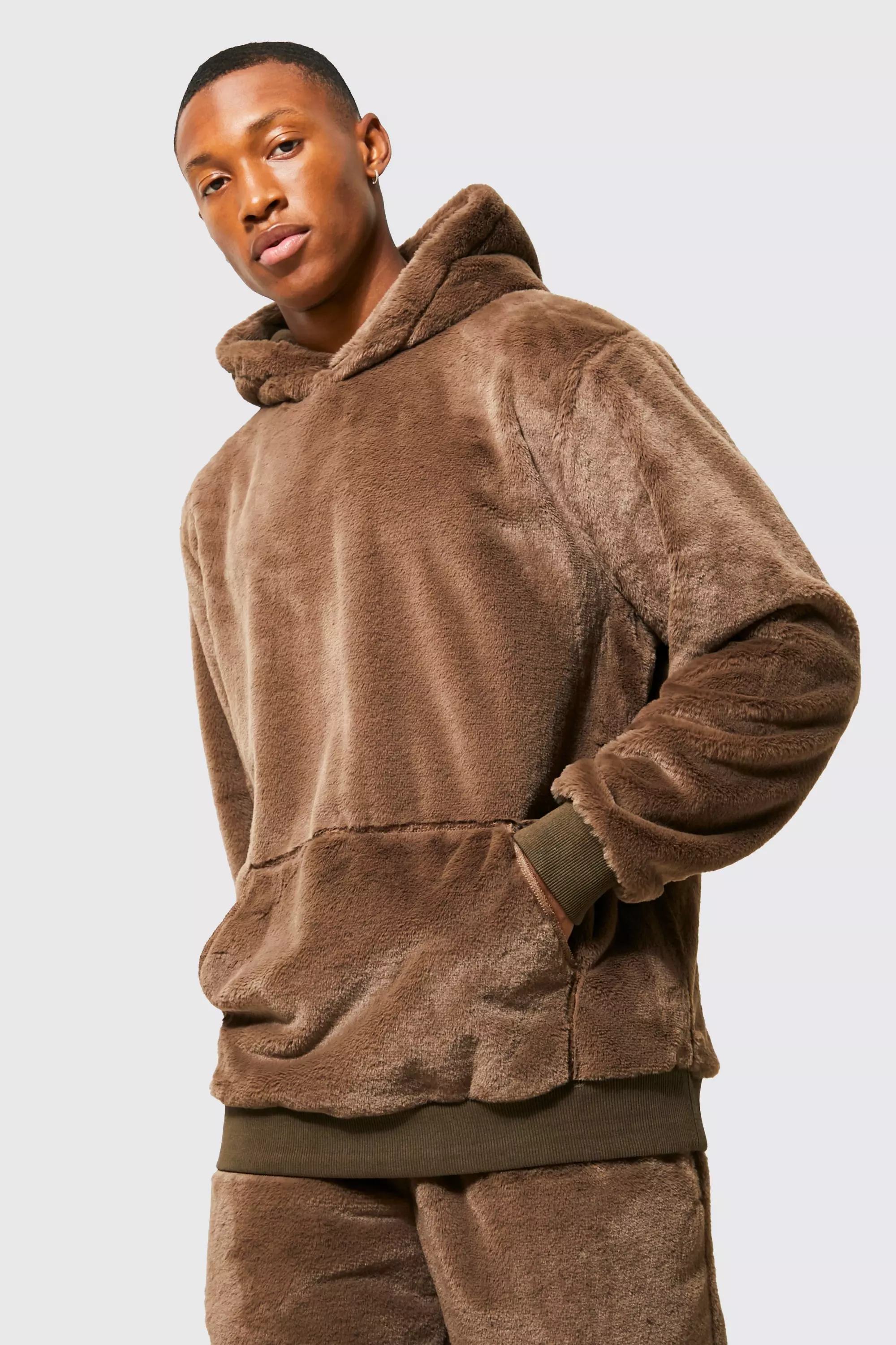 Faux fur 2025 hoodie sweatshirt mens