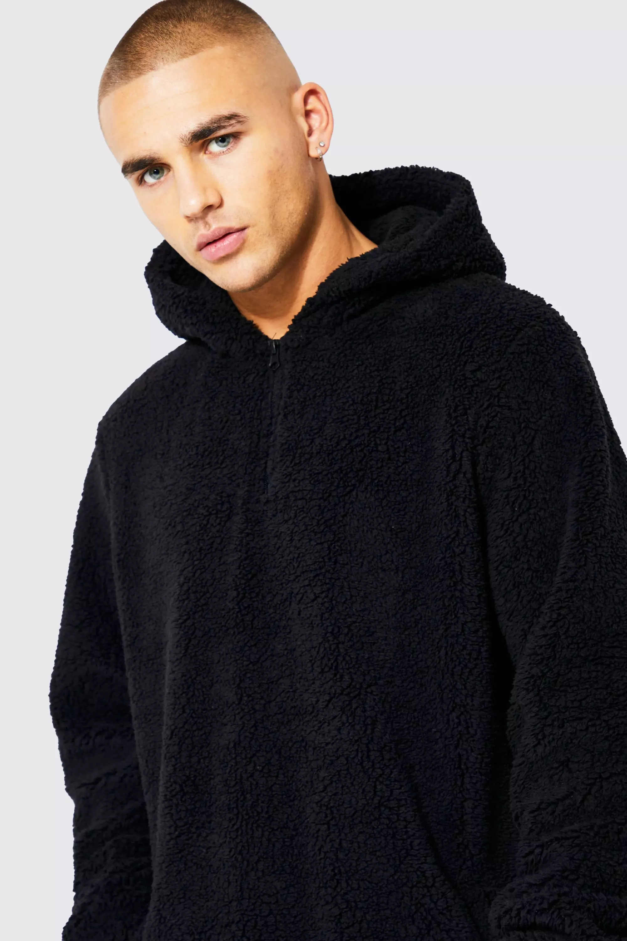 Borg hoodie hot sale mens black