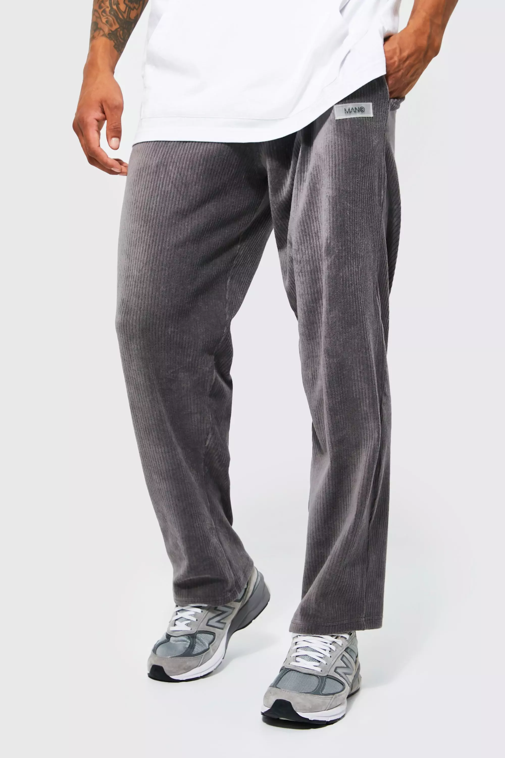 Velour straight leg online joggers