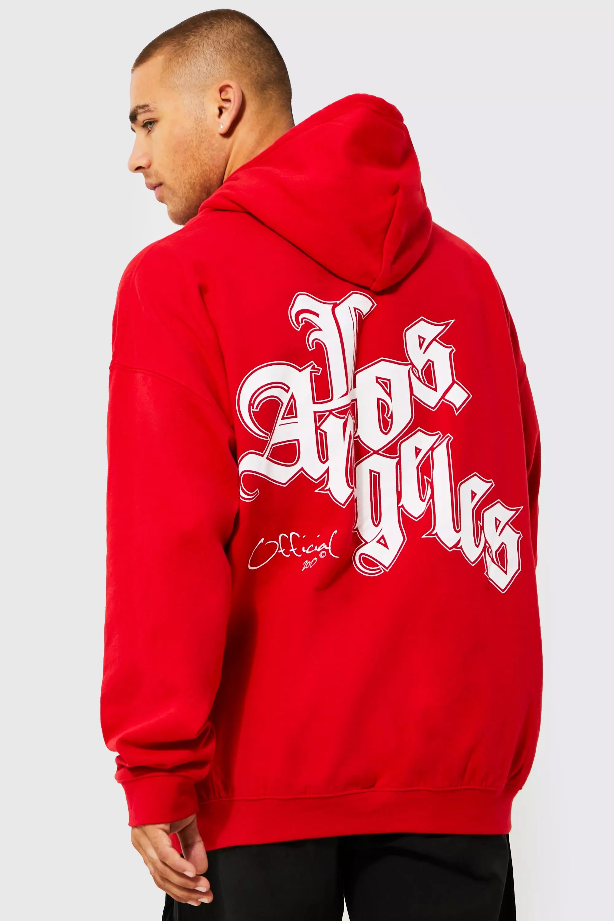 Red store graphic hoodie