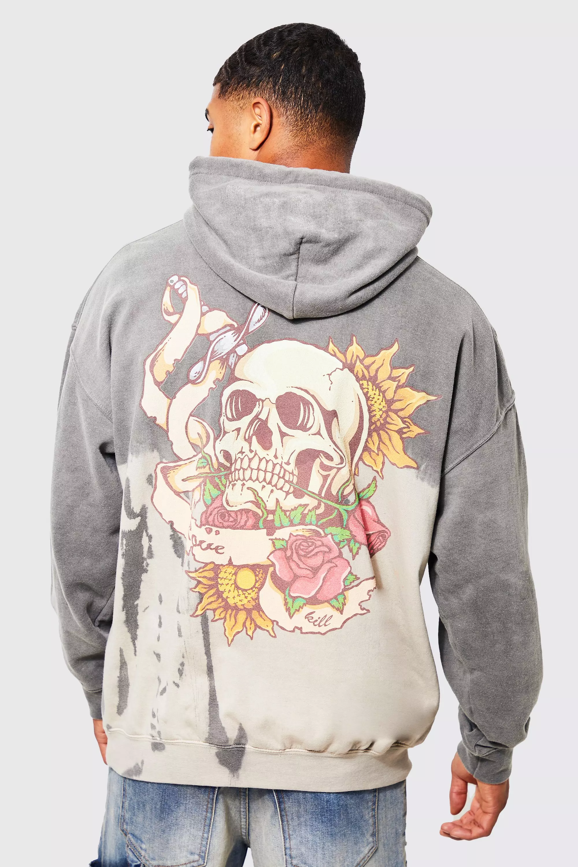 Tie dye cheap hoodie with bleach