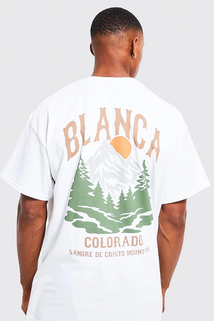 Oversized Colorada Mountains Graphic T-shirt