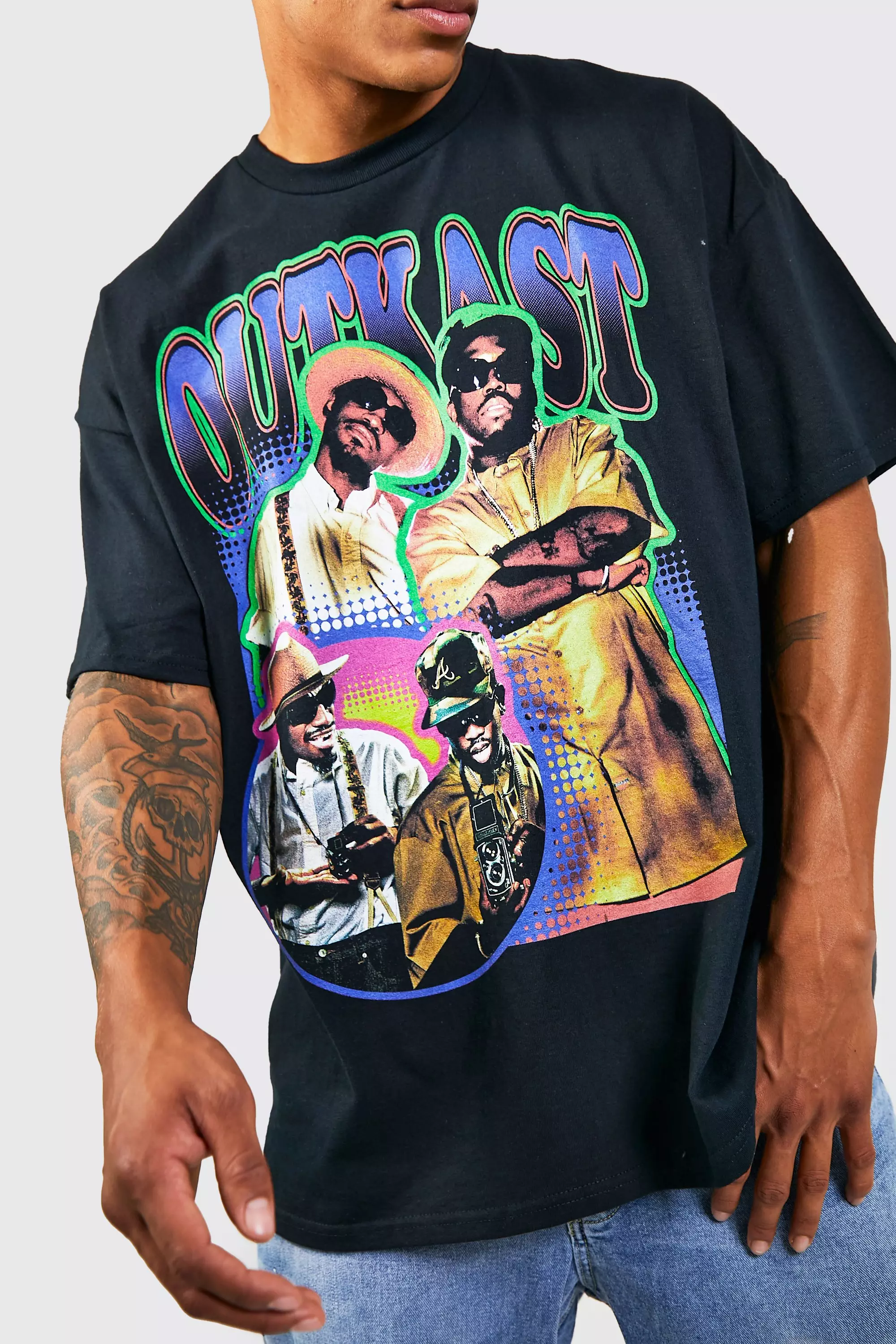 Oversized Vintage Outkast License T shirt boohooMAN USA