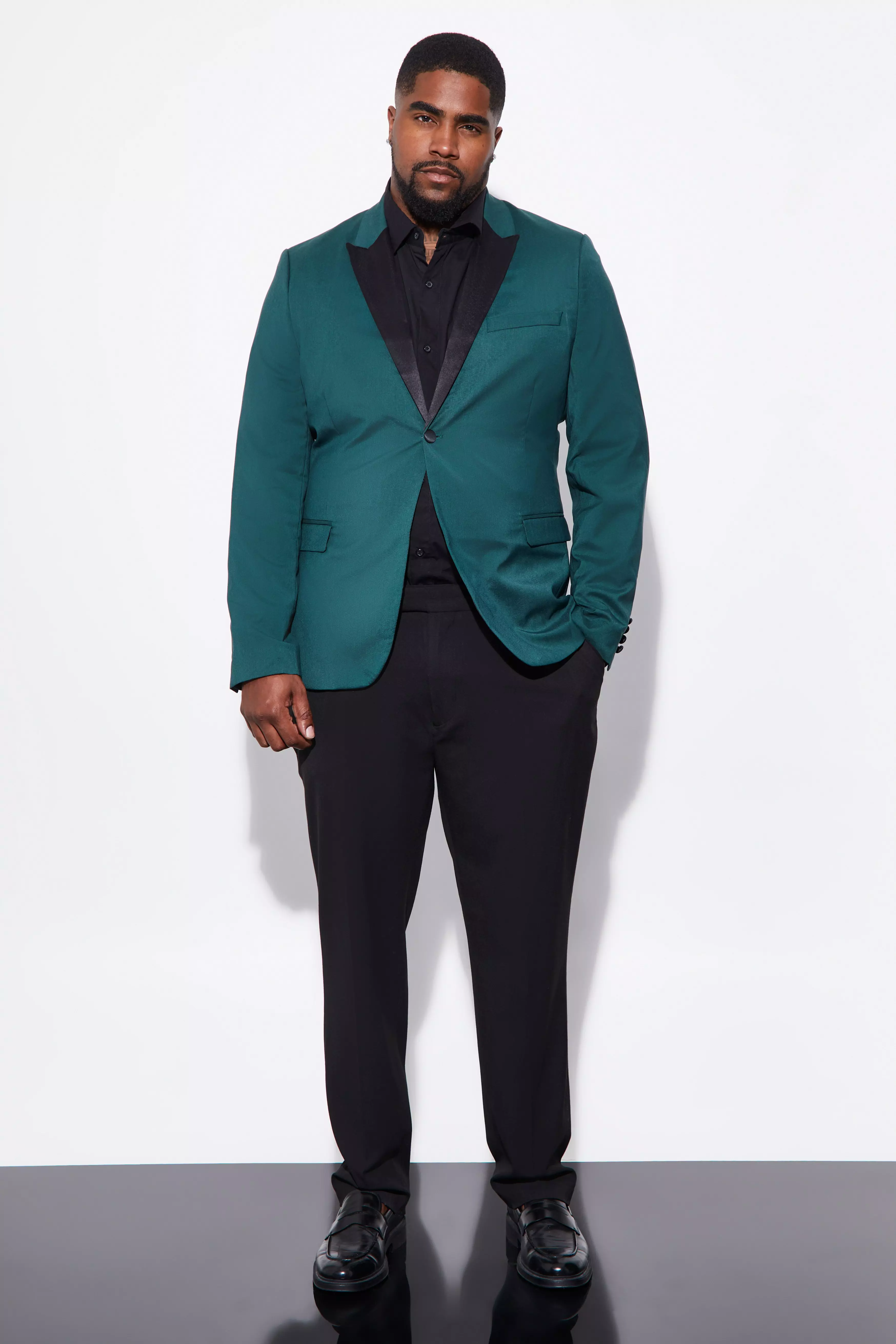 Plus size green sales suit