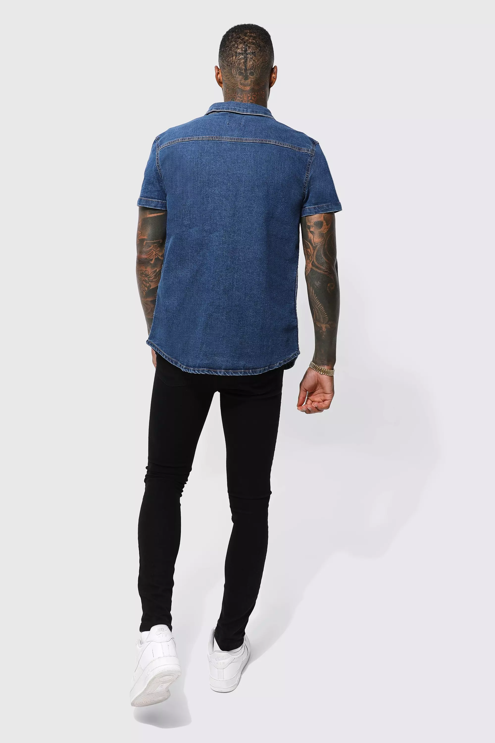 Mens Half Sleeve Denim Shirt/Jeans Shirt