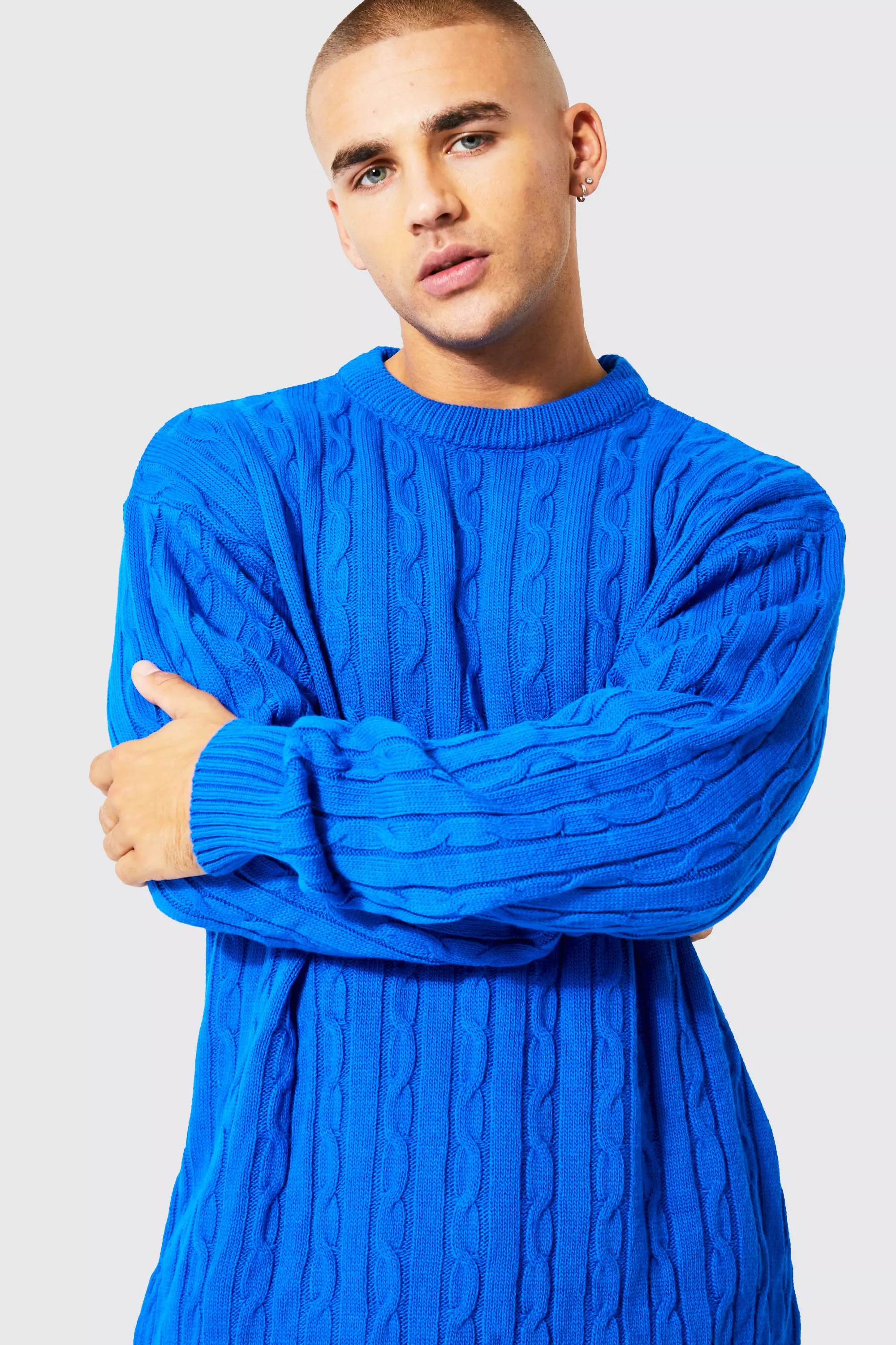 Oversized Cable Knitted Tracksuit boohooMAN