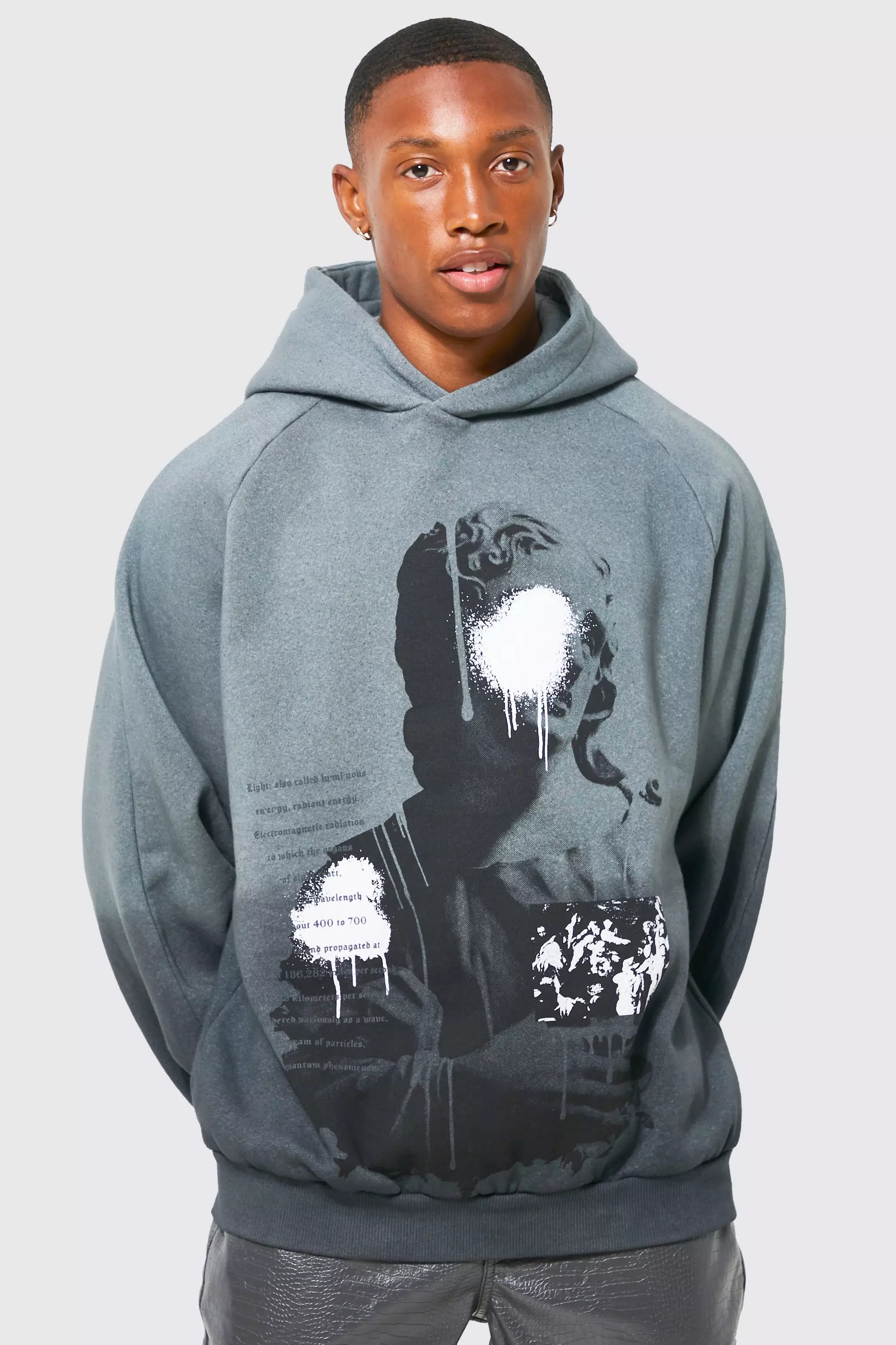 Statue Print Ombre Hoodie