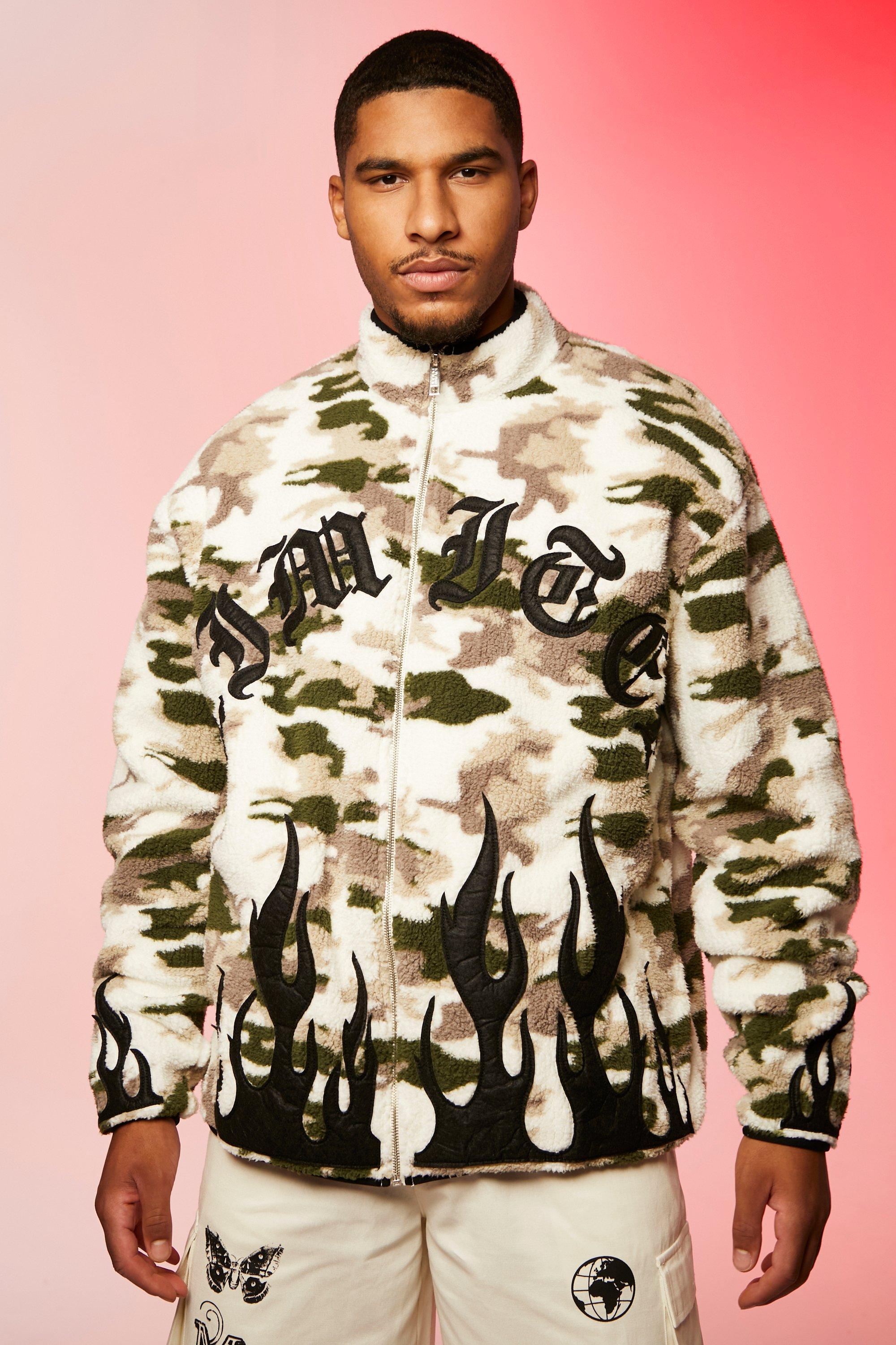 camo borg jacket