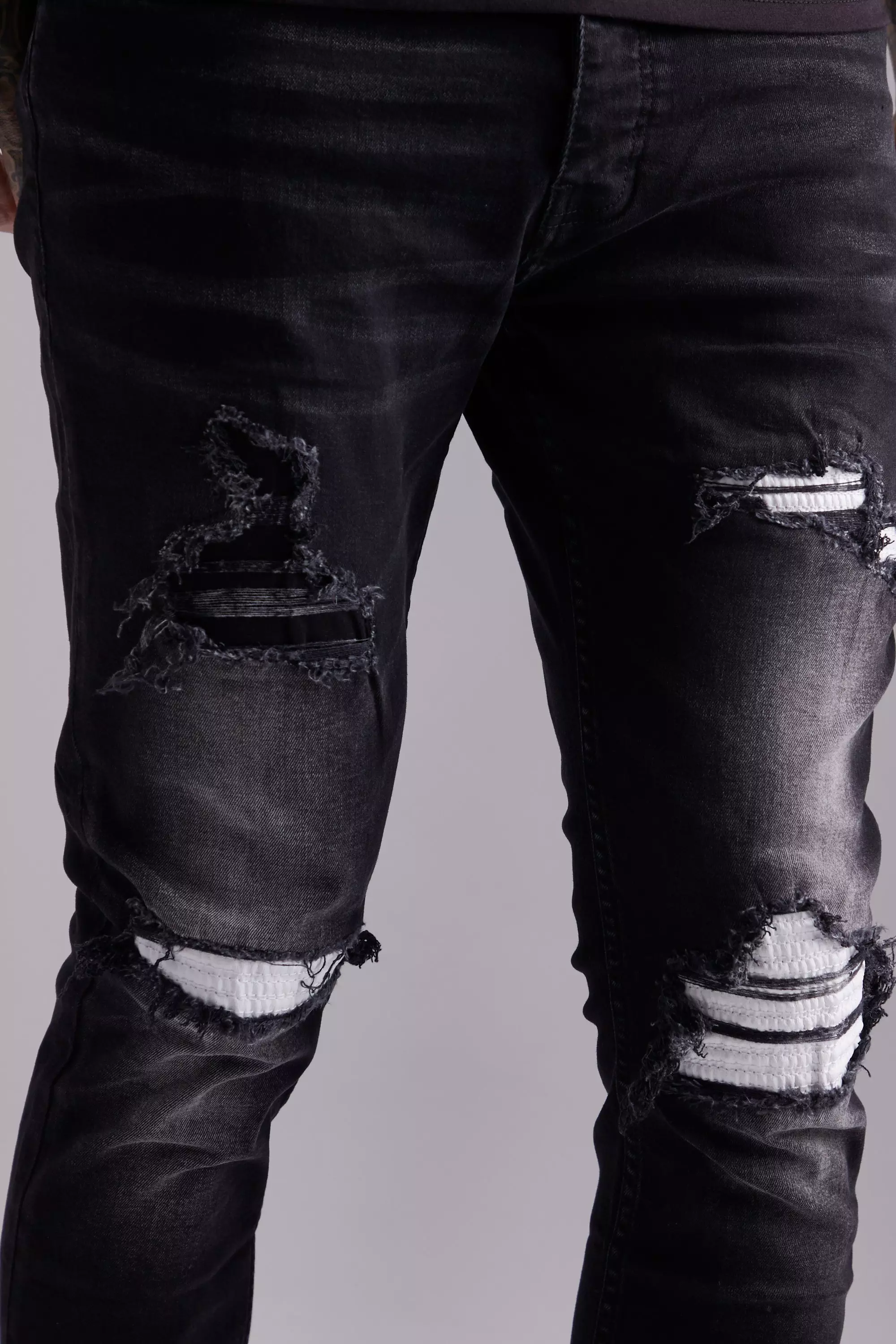 Amiri Men's Paint Drop Logo Skinny Jeans