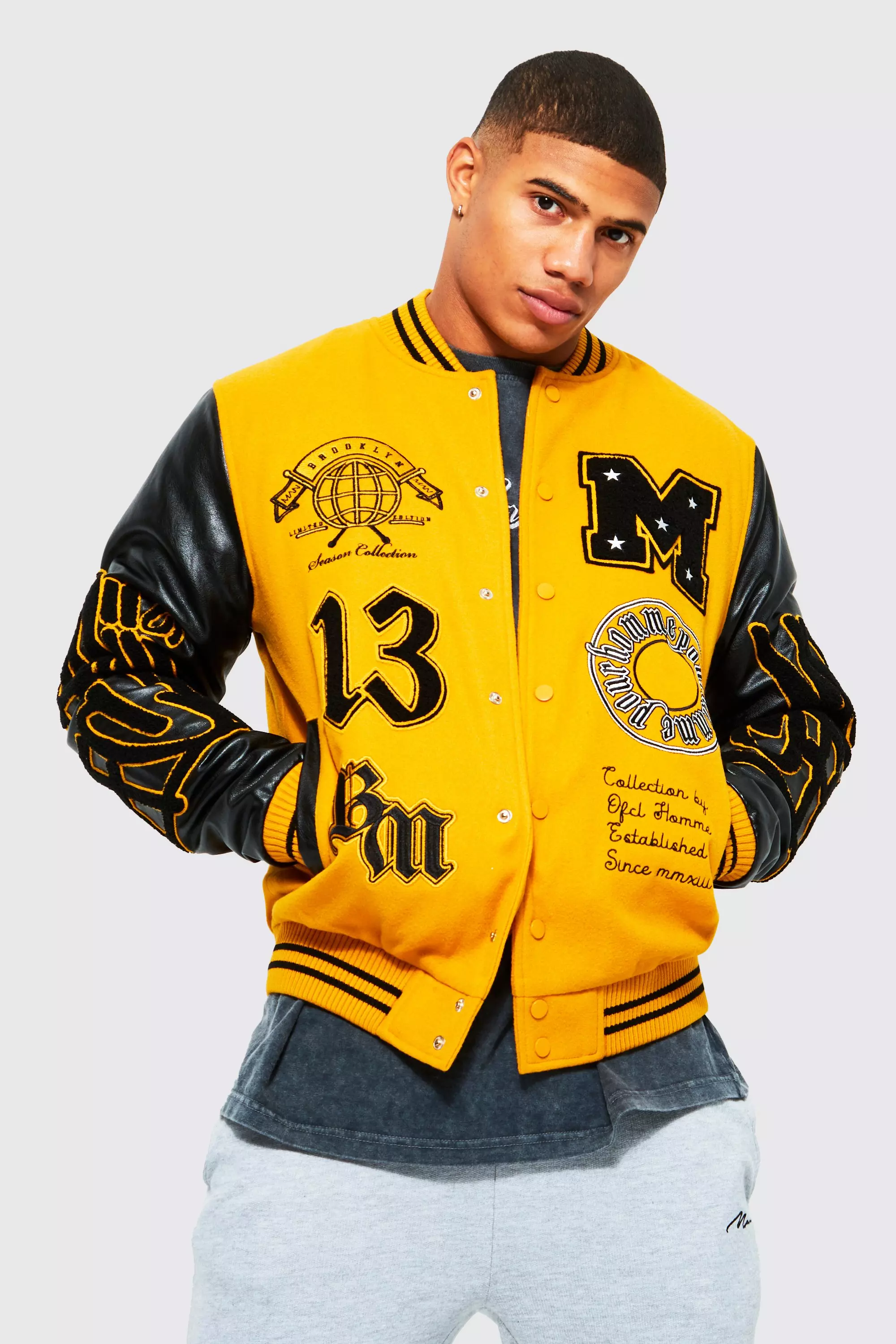 Yellow and Black Varsity Jacket