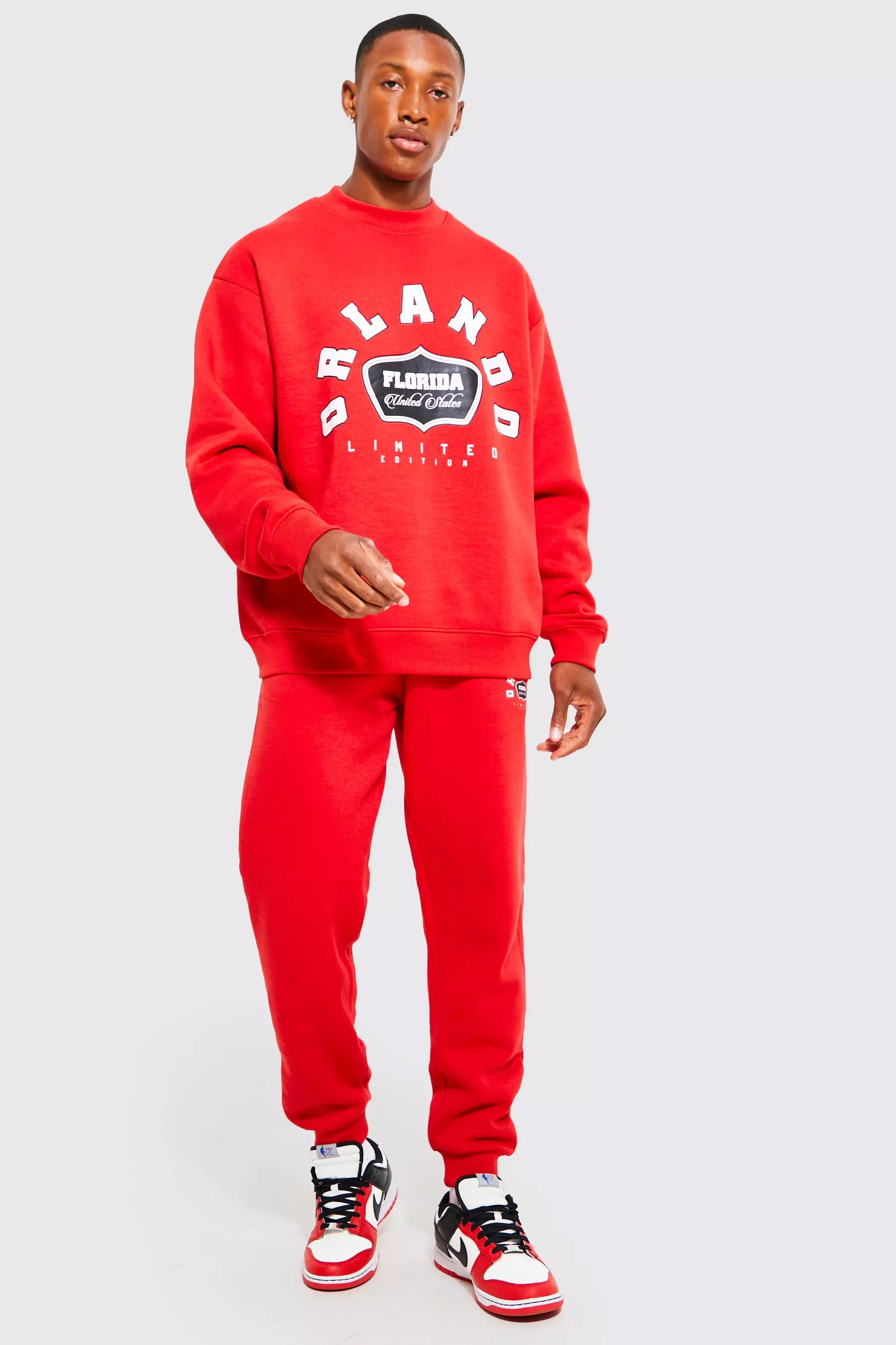 Red deals boohooman tracksuit