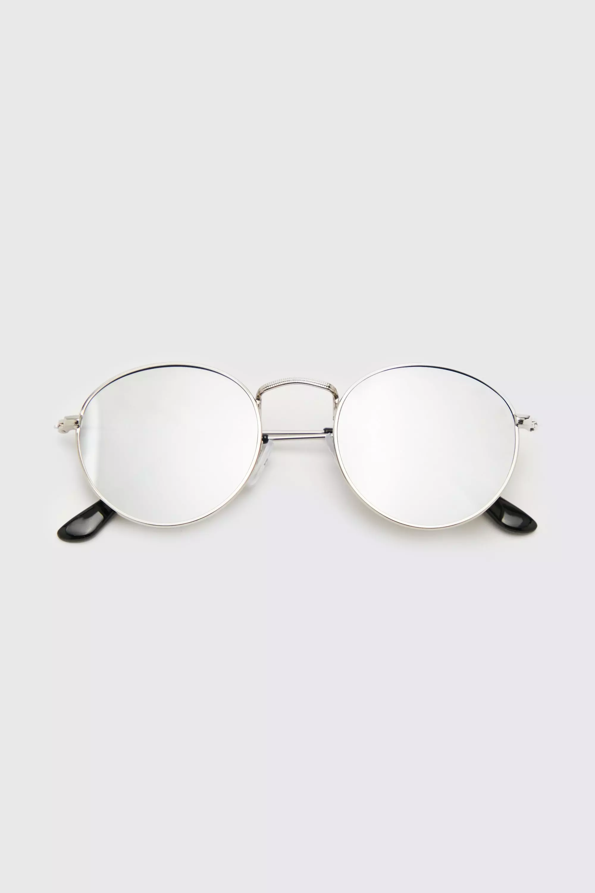 boohooMAN Men's Round Metal Sunglasses